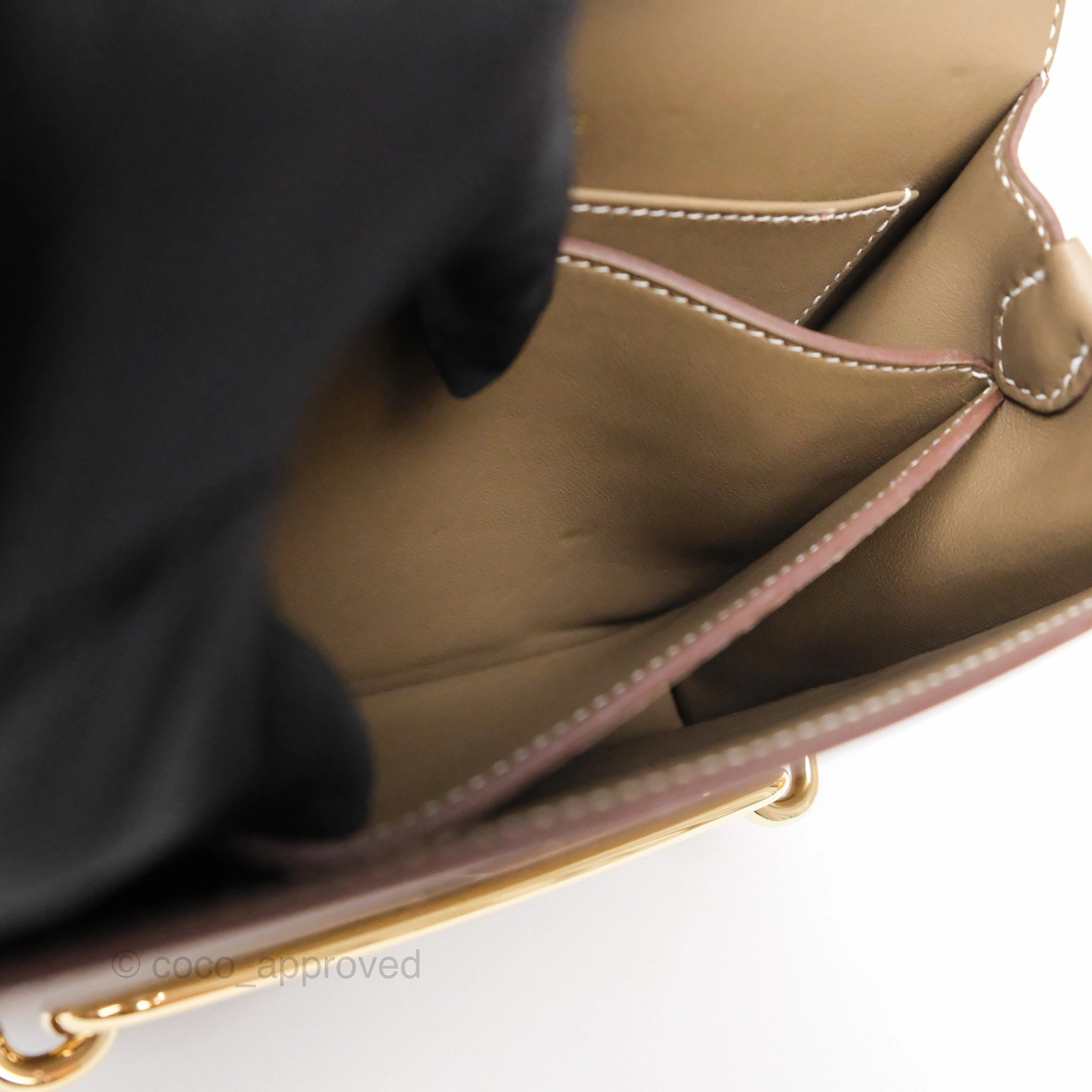 Herms Roulis Mini 18 Etoupe 18 Swift Gold Hardware