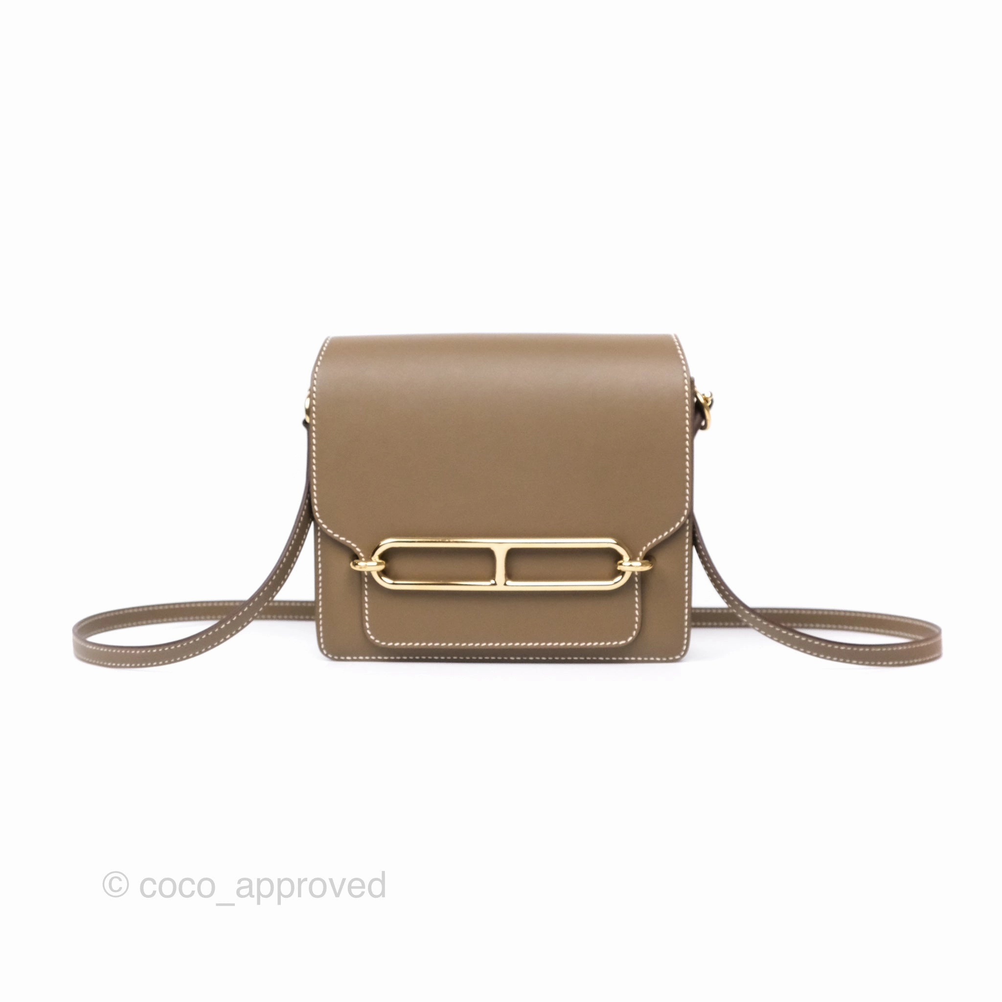 Herms Roulis Mini 18 Etoupe 18 Swift Gold Hardware