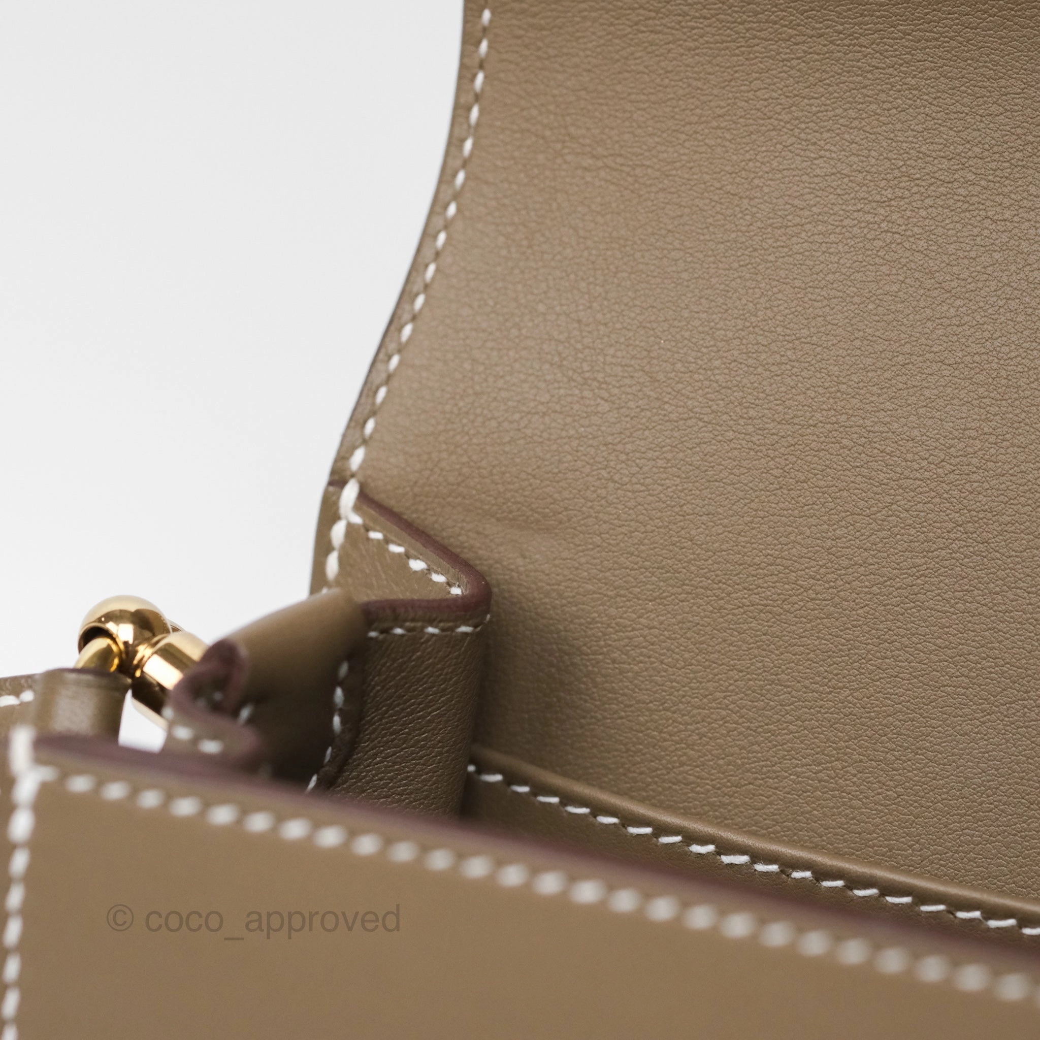 Herms Roulis Mini 18 Etoupe 18 Swift Gold Hardware