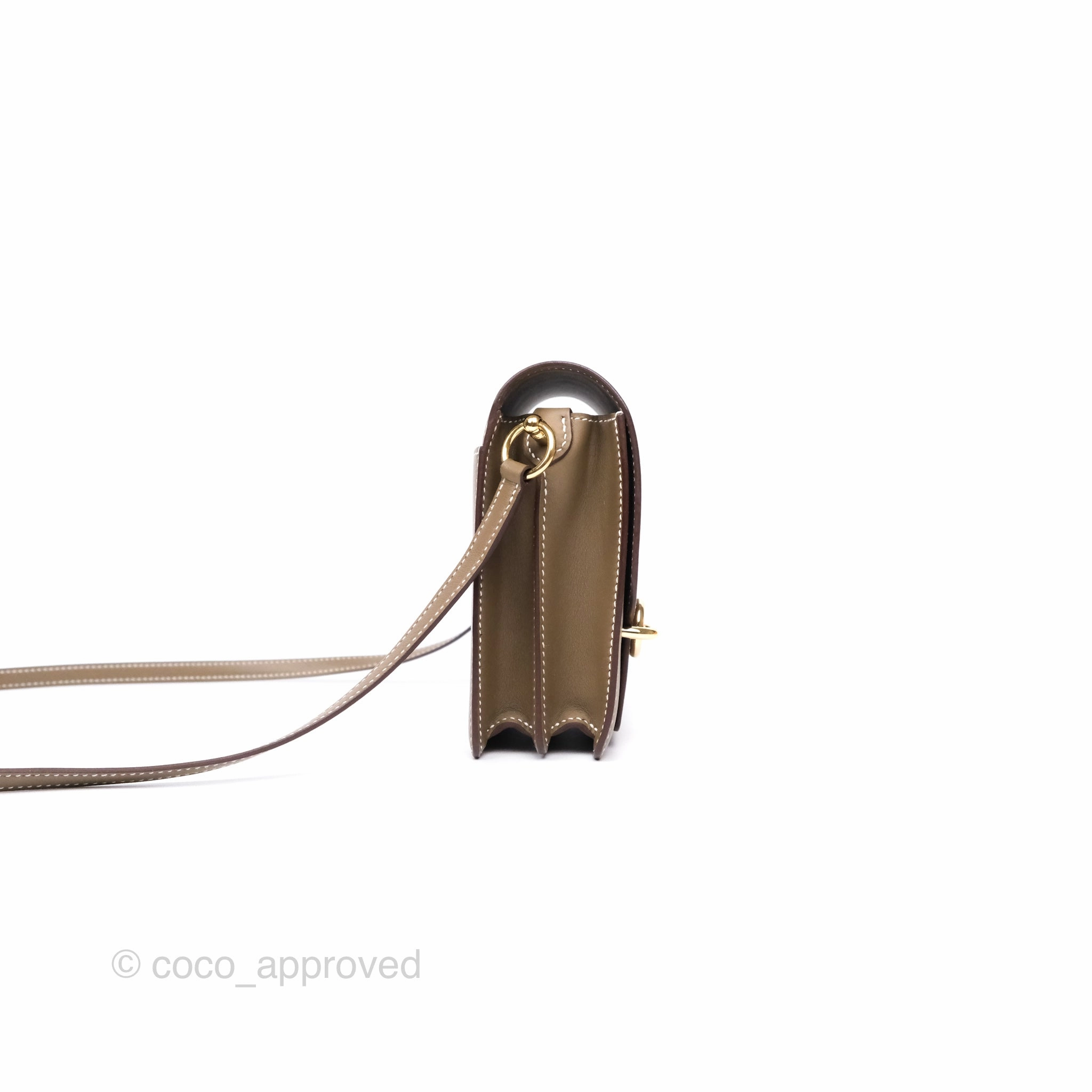 Herms Roulis Mini 18 Etoupe 18 Swift Gold Hardware