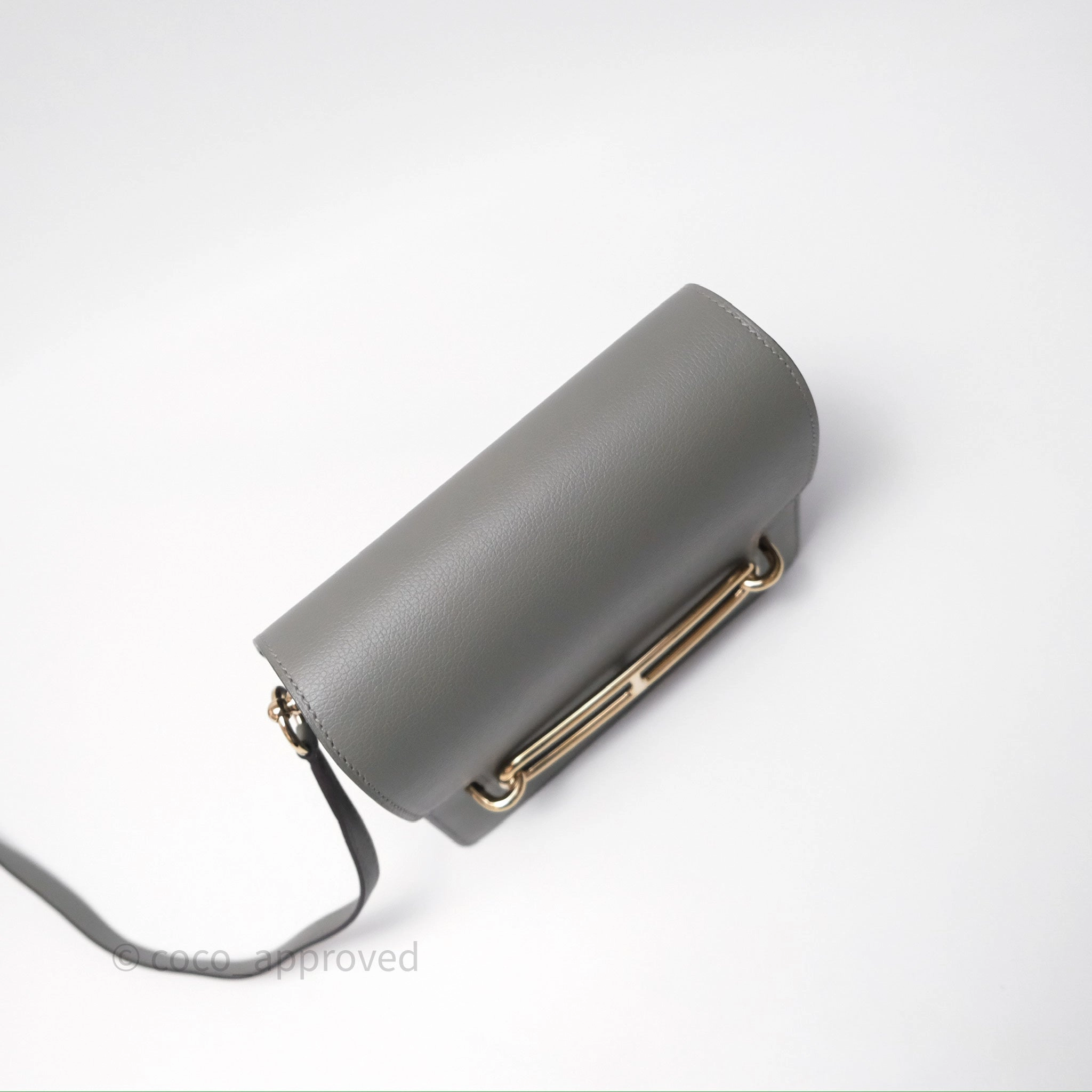 Herms Roulis Mini 18 Gris Meyer 0L Evercolor Permabrass Hardware