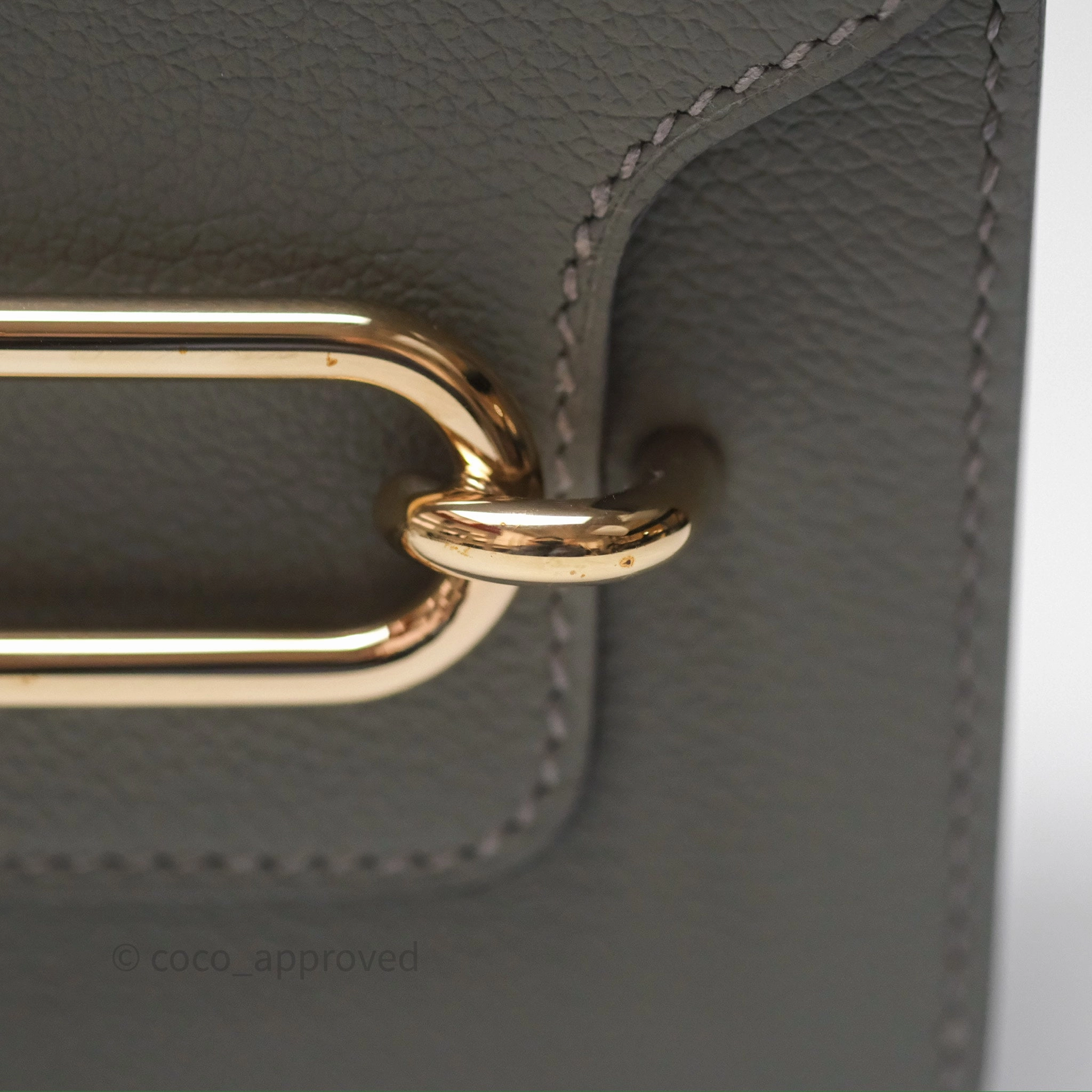 Herms Roulis Mini 18 Gris Meyer 0L Evercolor Permabrass Hardware