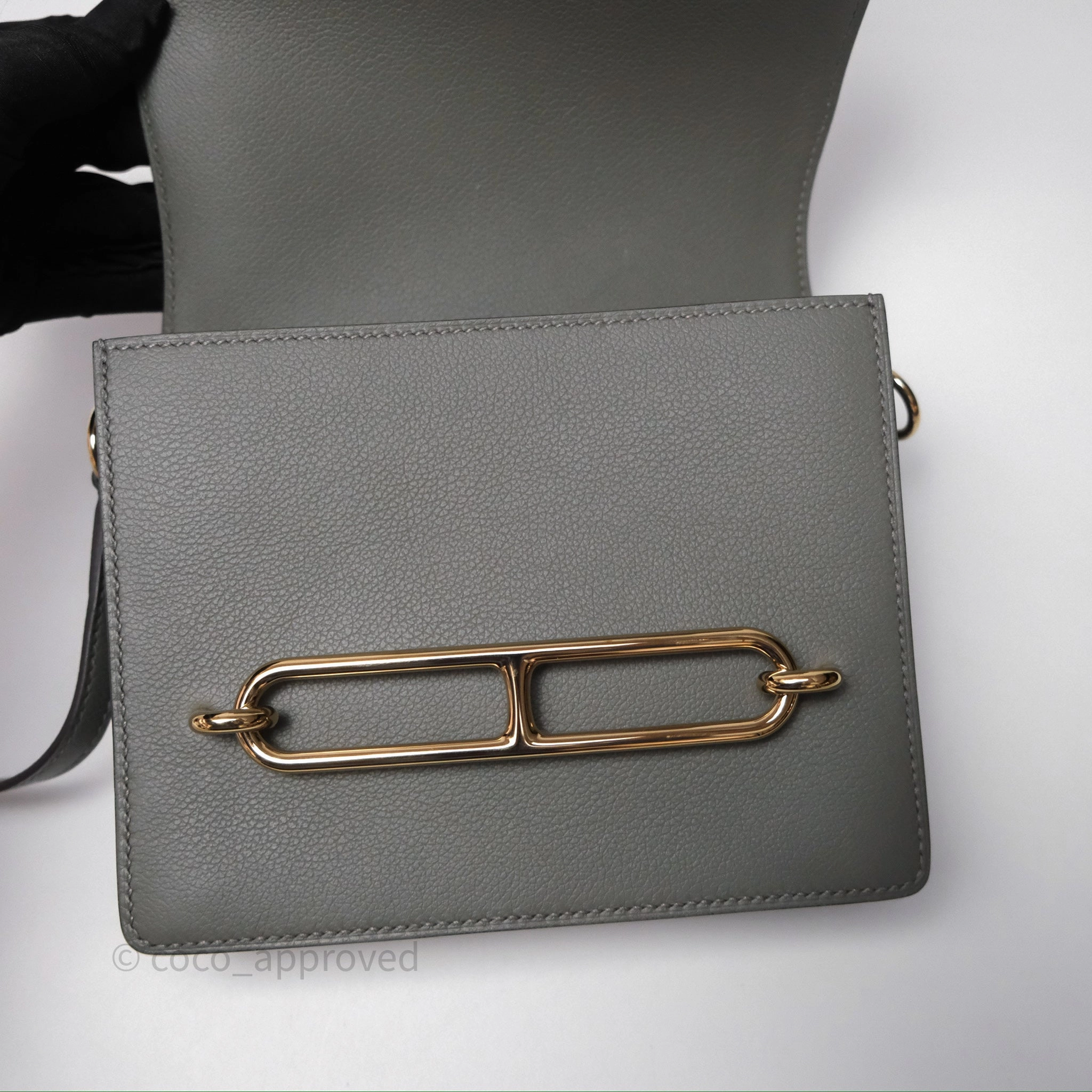 Herms Roulis Mini 18 Gris Meyer 0L Evercolor Permabrass Hardware
