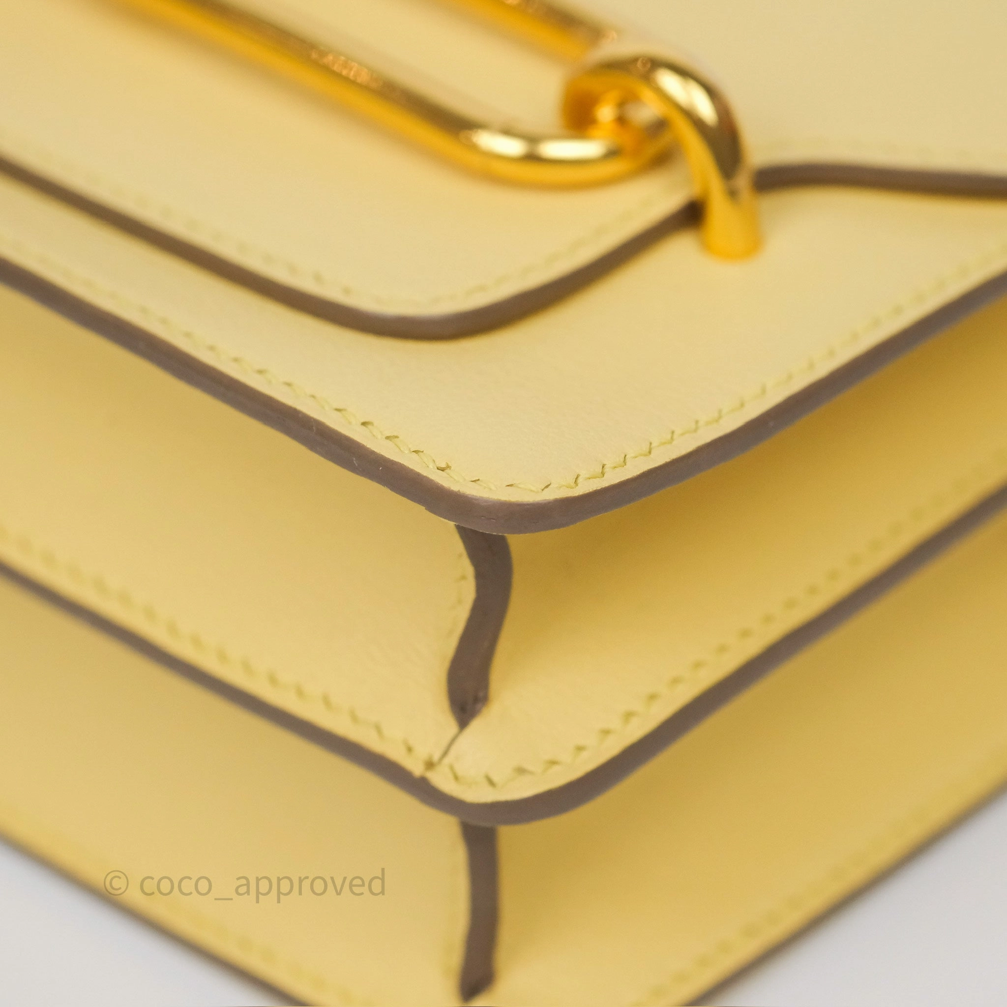 Herms Roulis Mini 18 Jaune Poussin 1Z Swift Gold Hardware