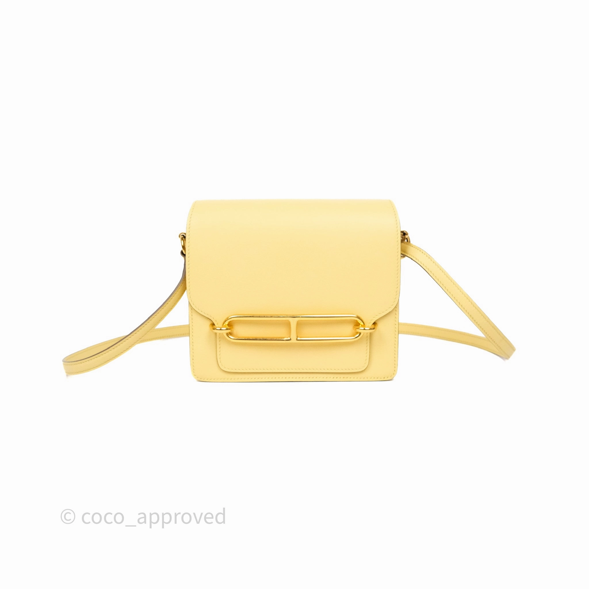 Herms Roulis Mini 18 Jaune Poussin 1Z Swift Gold Hardware