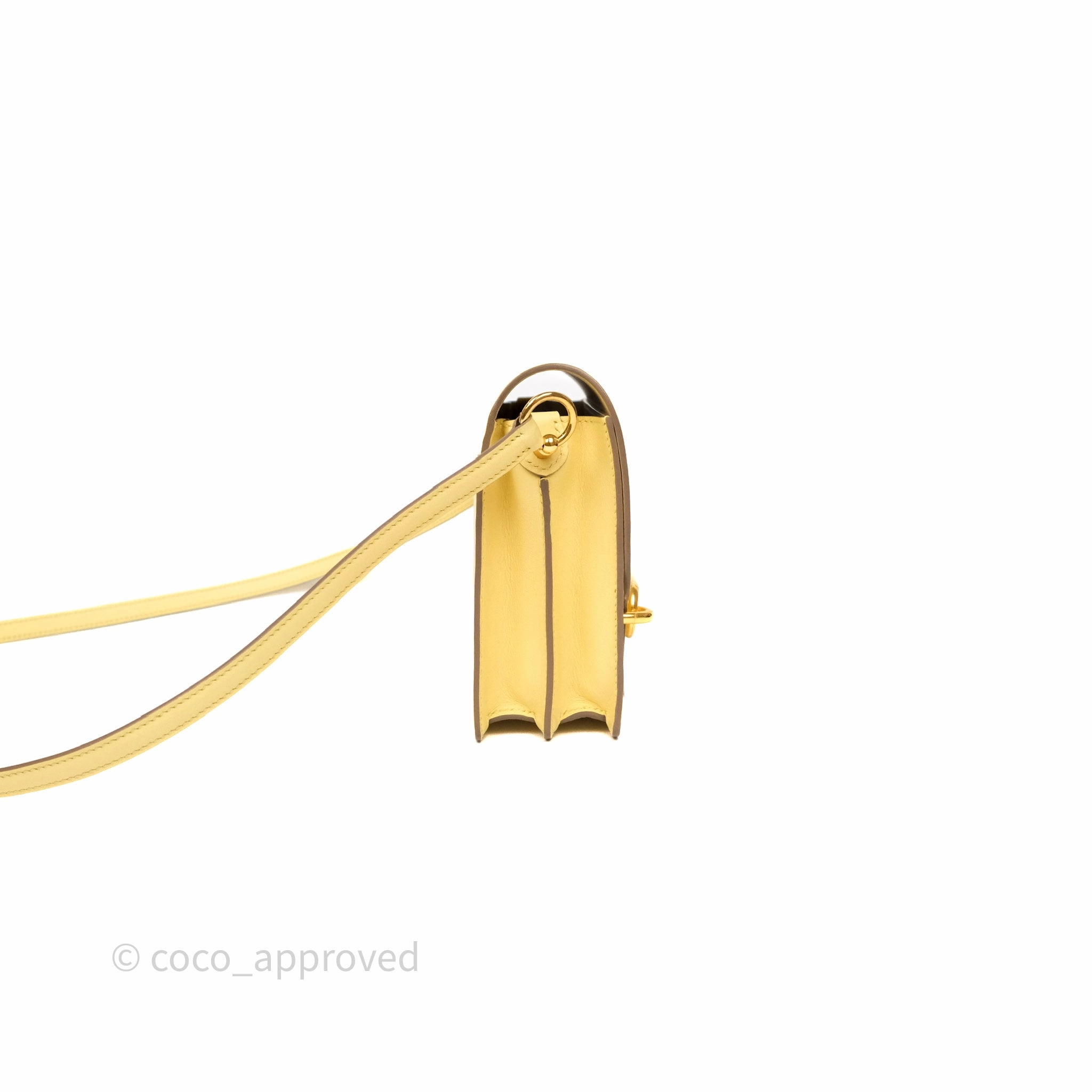 Herms Roulis Mini 18 Jaune Poussin 1Z Swift Gold Hardware