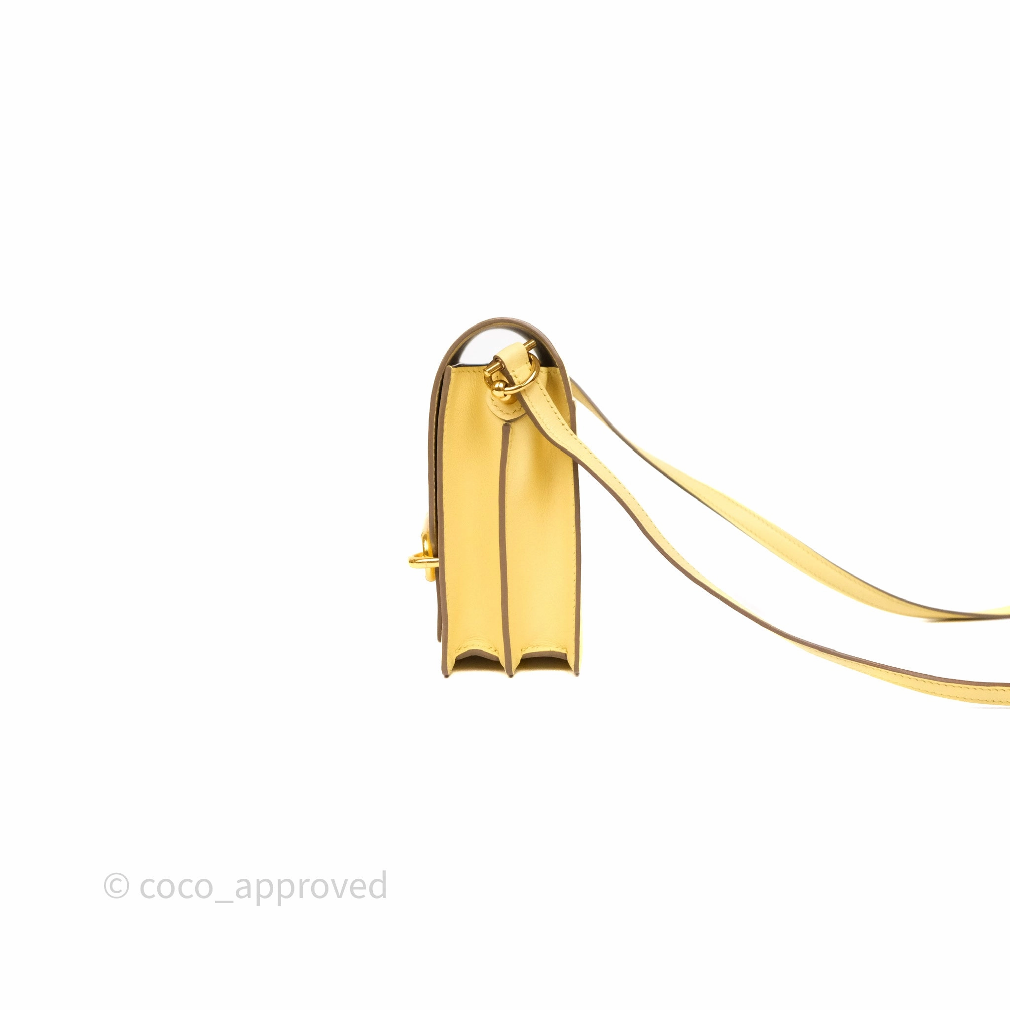 Herms Roulis Mini 18 Jaune Poussin 1Z Swift Gold Hardware