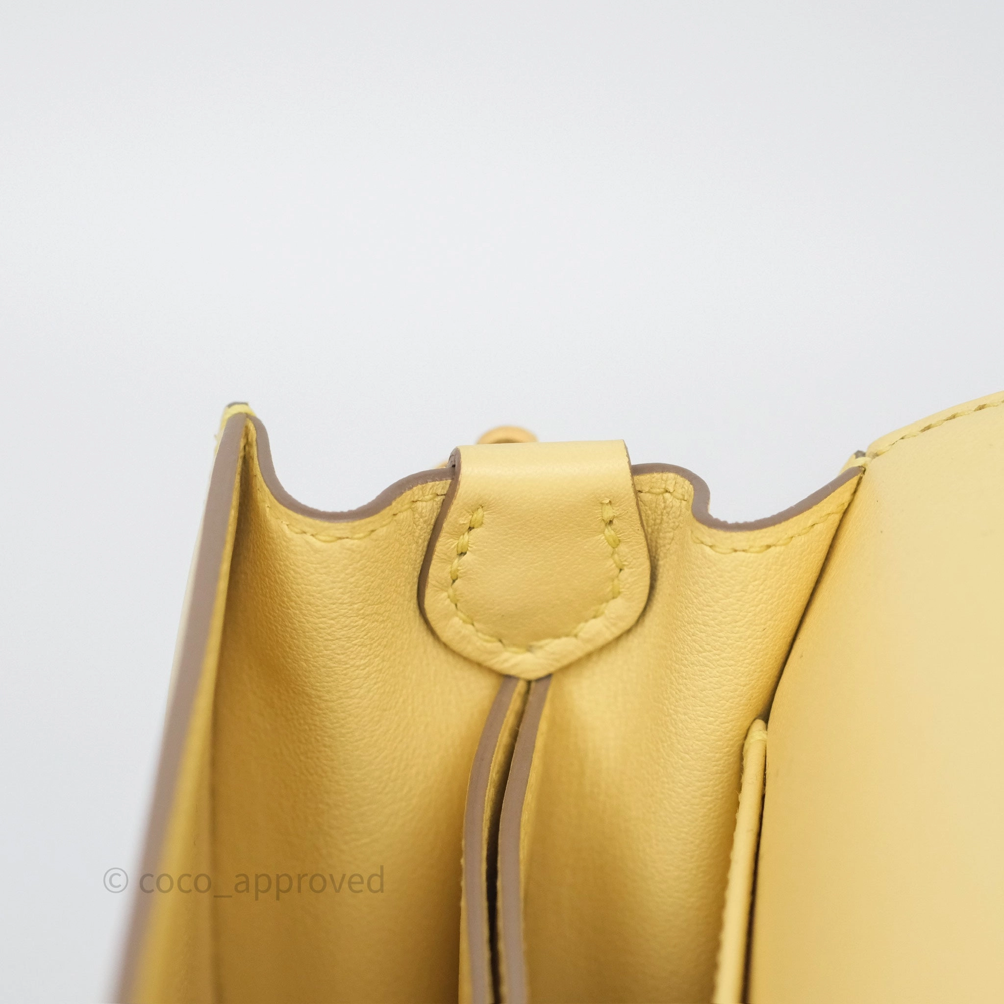 Herms Roulis Mini 18 Jaune Poussin 1Z Swift Gold Hardware
