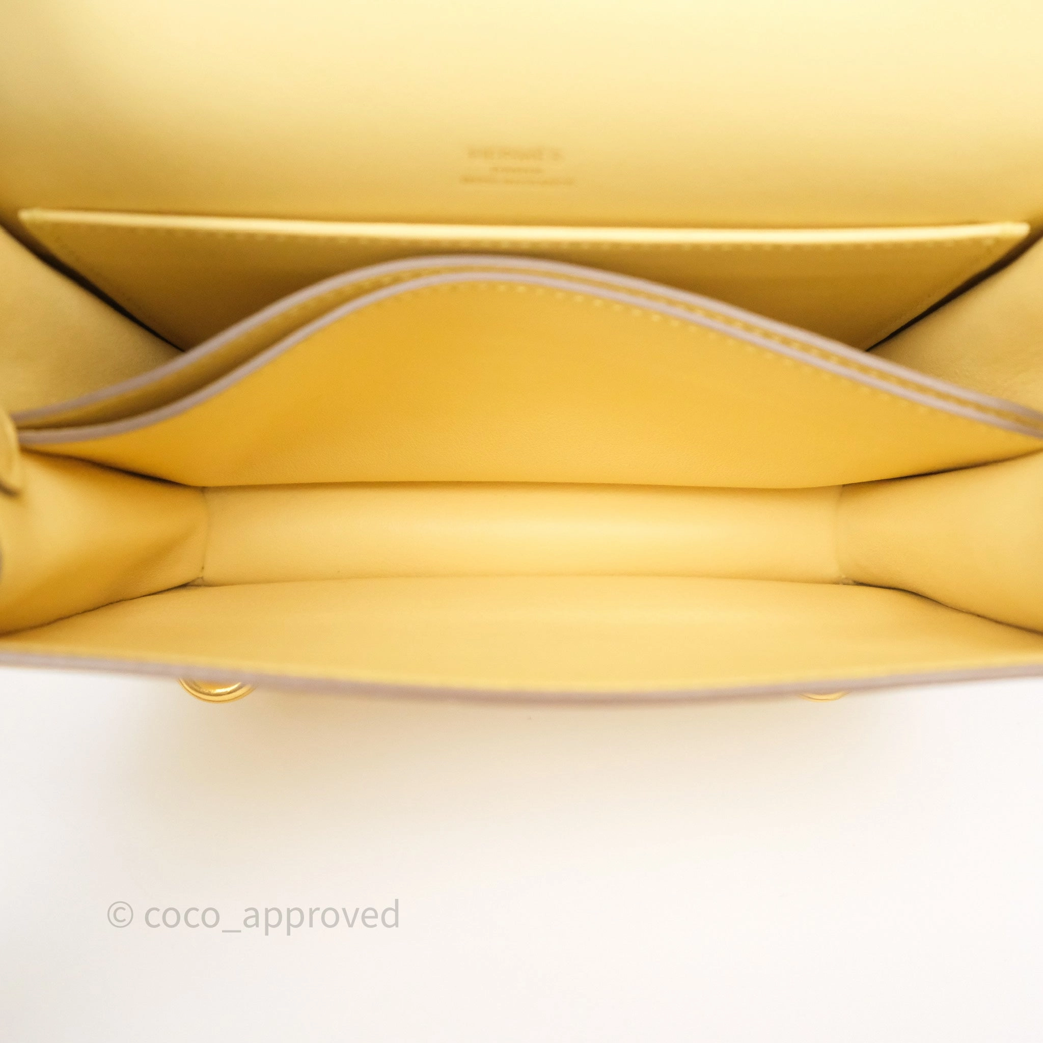 Herms Roulis Mini 18 Jaune Poussin 1Z Swift Gold Hardware