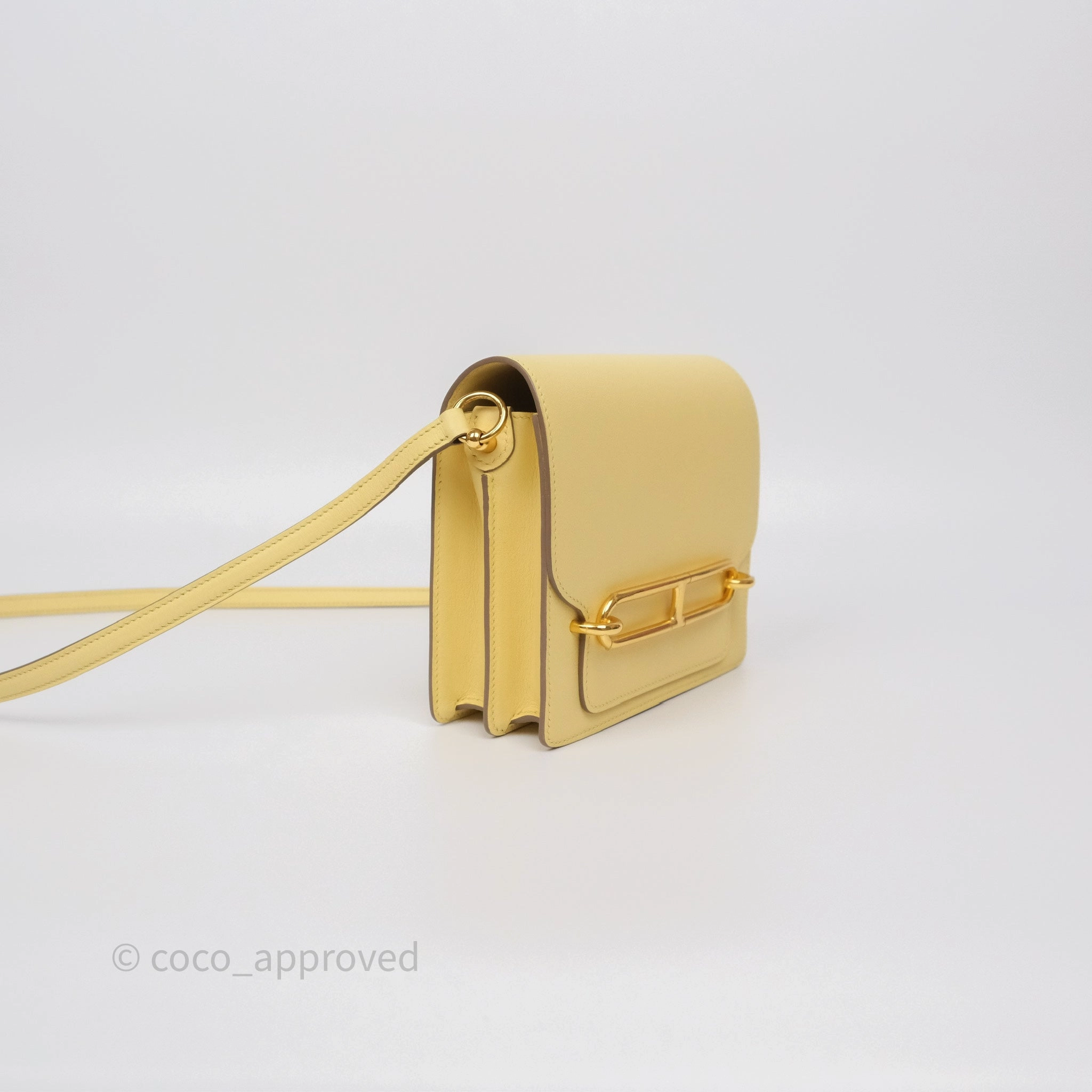 Herms Roulis Mini 18 Jaune Poussin 1Z Swift Gold Hardware
