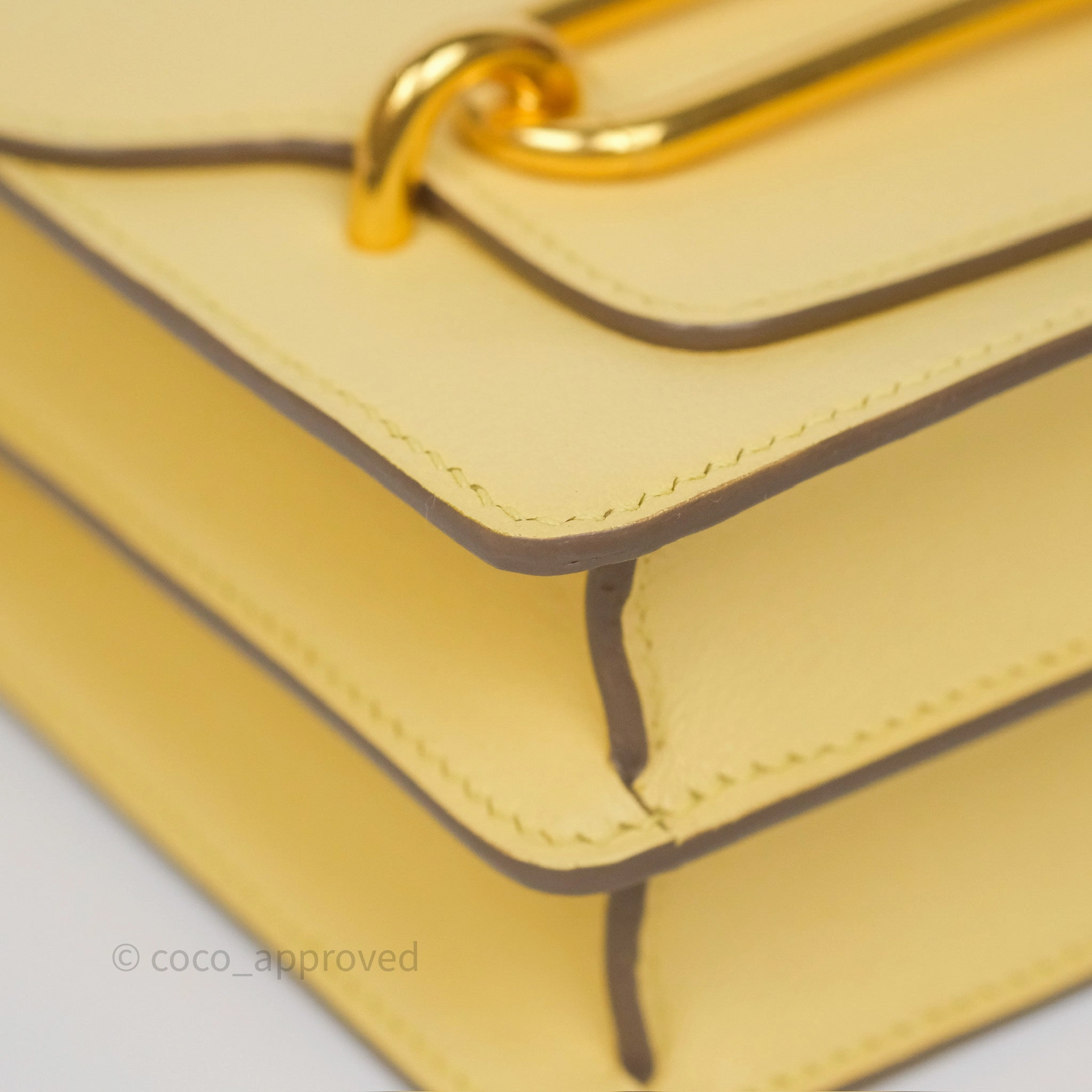 Herms Roulis Mini 18 Jaune Poussin 1Z Swift Gold Hardware