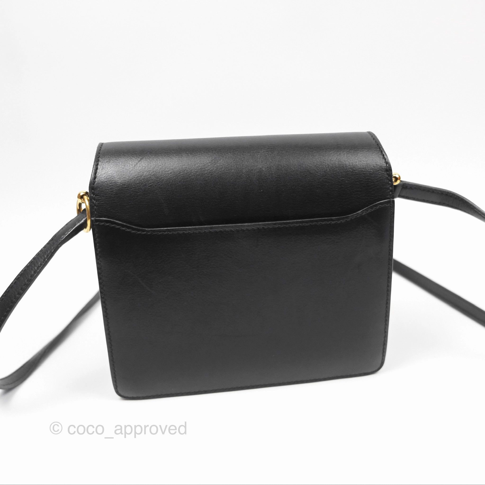 Herms Roulis Mini 18 Noir 89 Veau Evergrain Gold Hardware