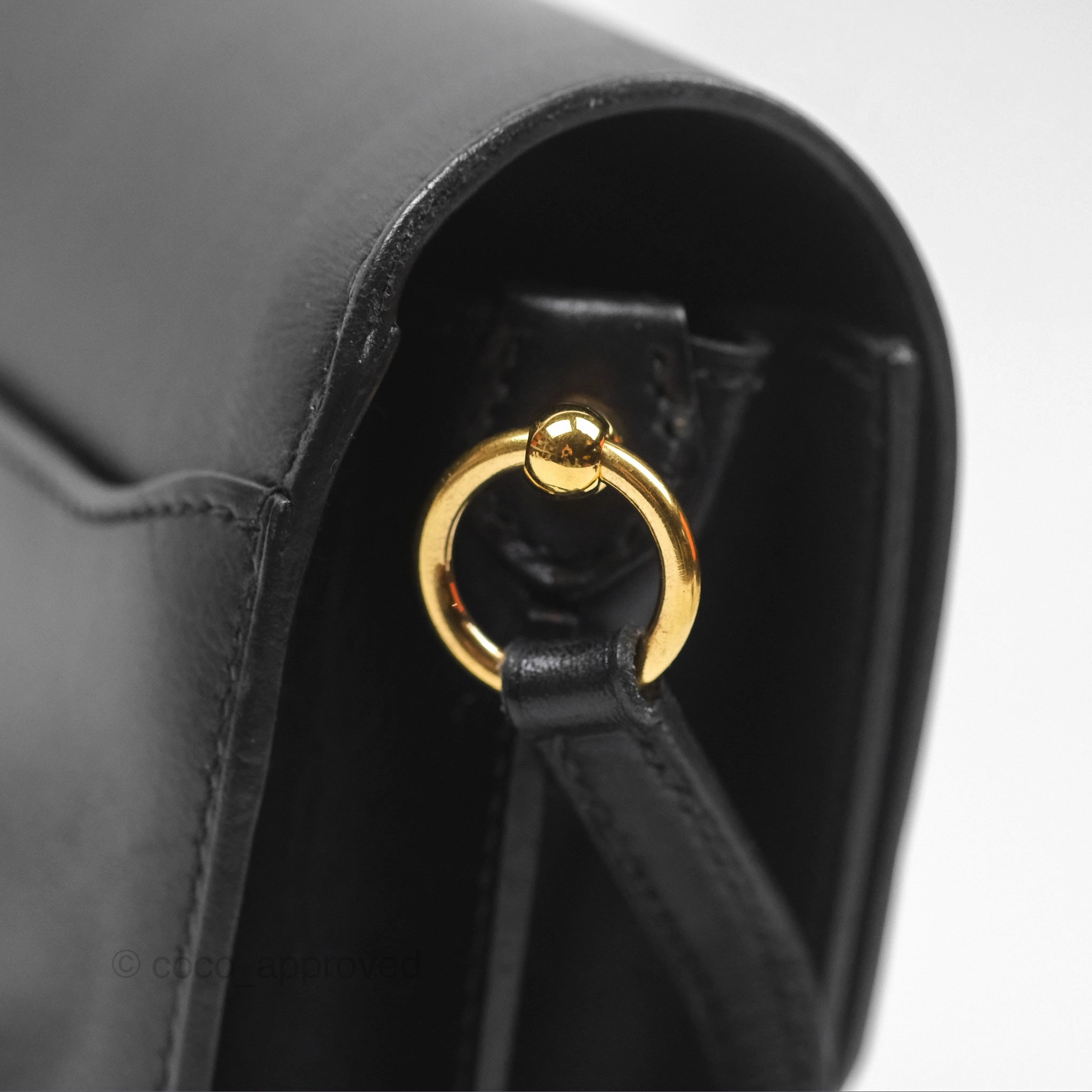 Herms Roulis Mini 18 Noir 89 Veau Evergrain Gold Hardware