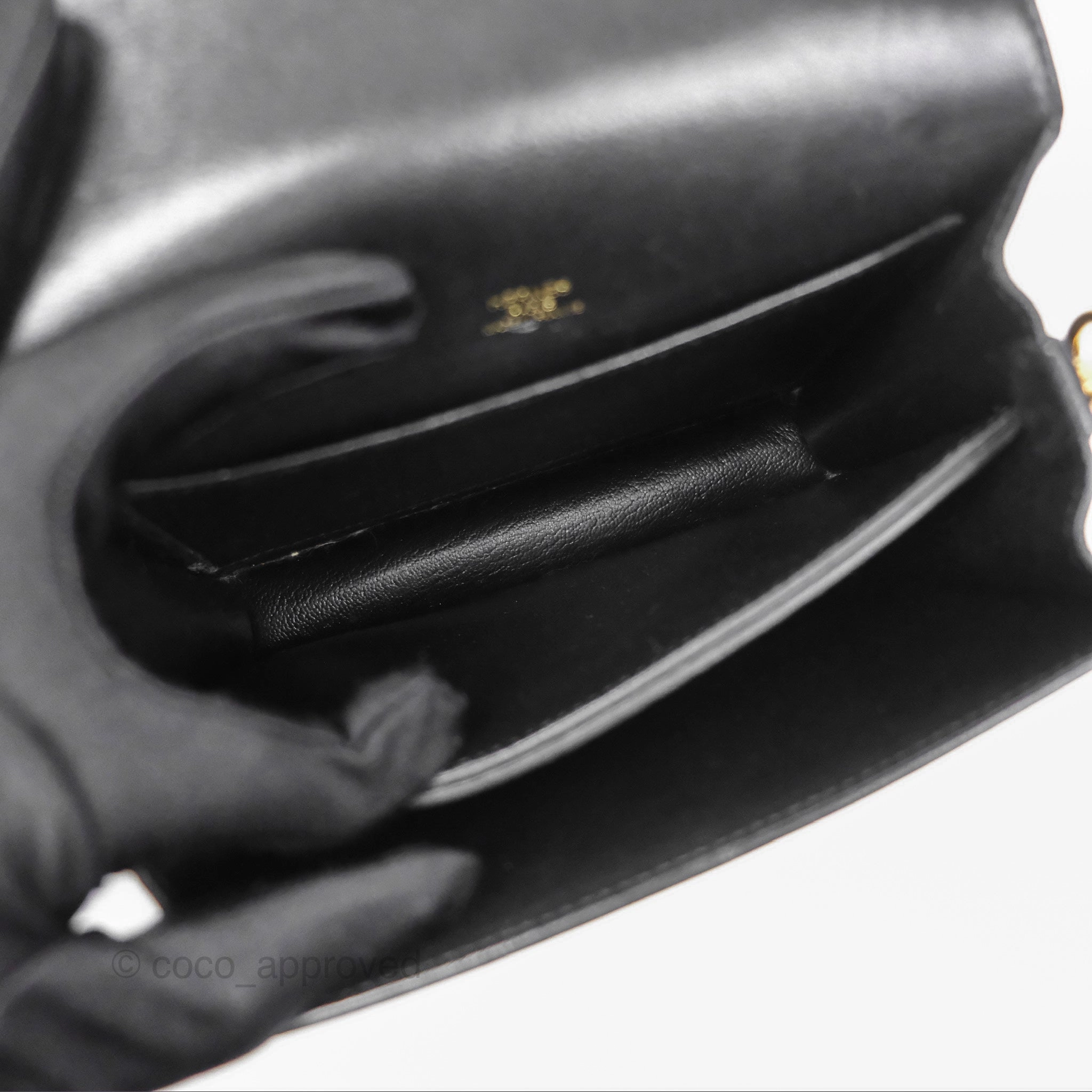 Herms Roulis Mini 18 Noir 89 Veau Evergrain Gold Hardware