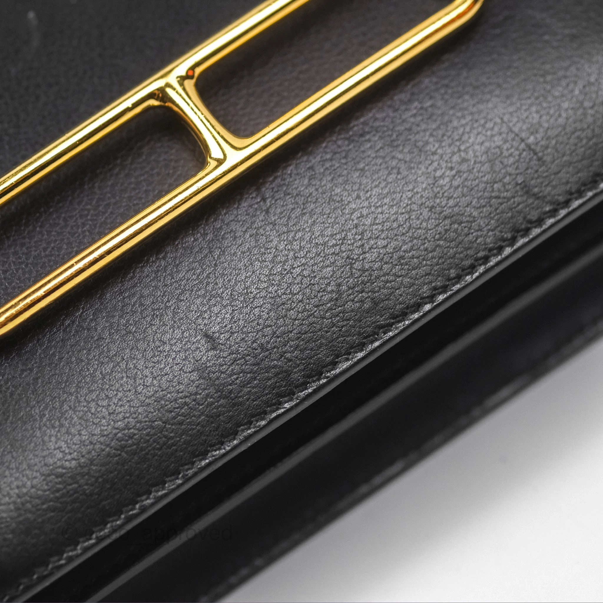 Herms Roulis Mini 18 Noir 89 Veau Evergrain Gold Hardware