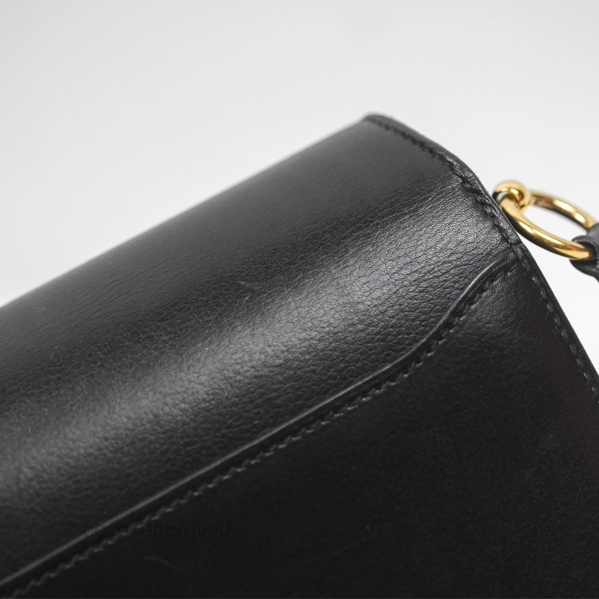 Herms Roulis Mini 18 Noir 89 Veau Evergrain Gold Hardware