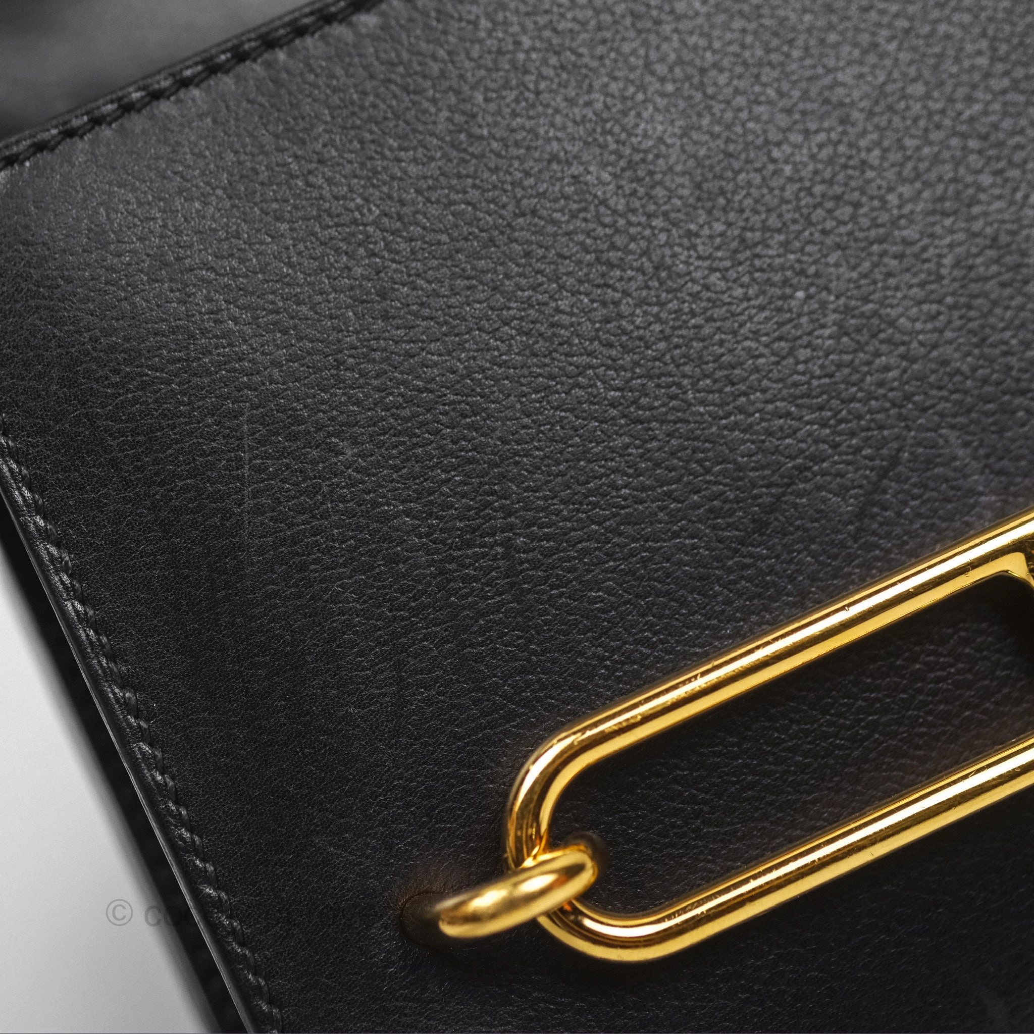 Herms Roulis Mini 18 Noir 89 Veau Evergrain Gold Hardware