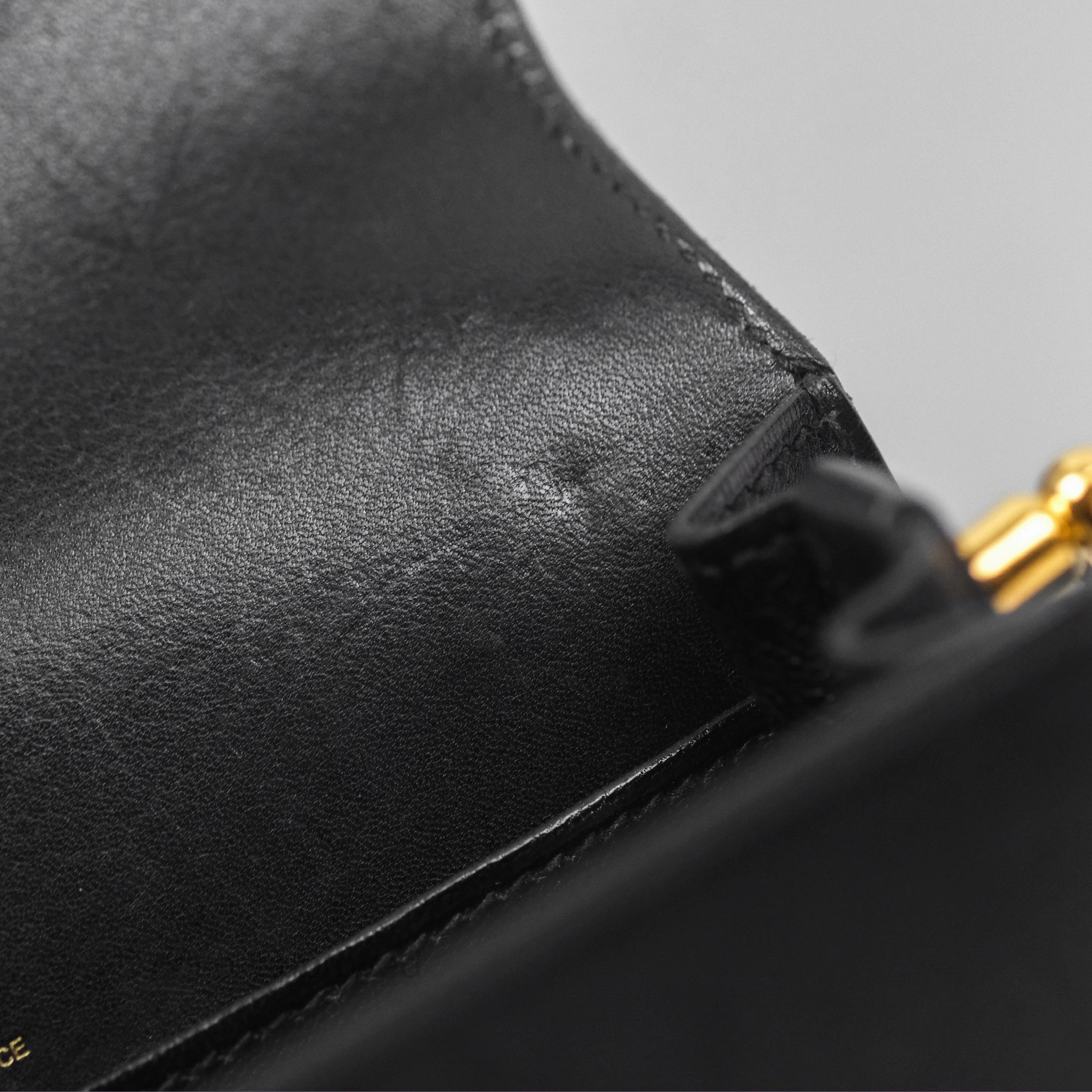 Herms Roulis Mini 18 Noir 89 Veau Evergrain Gold Hardware