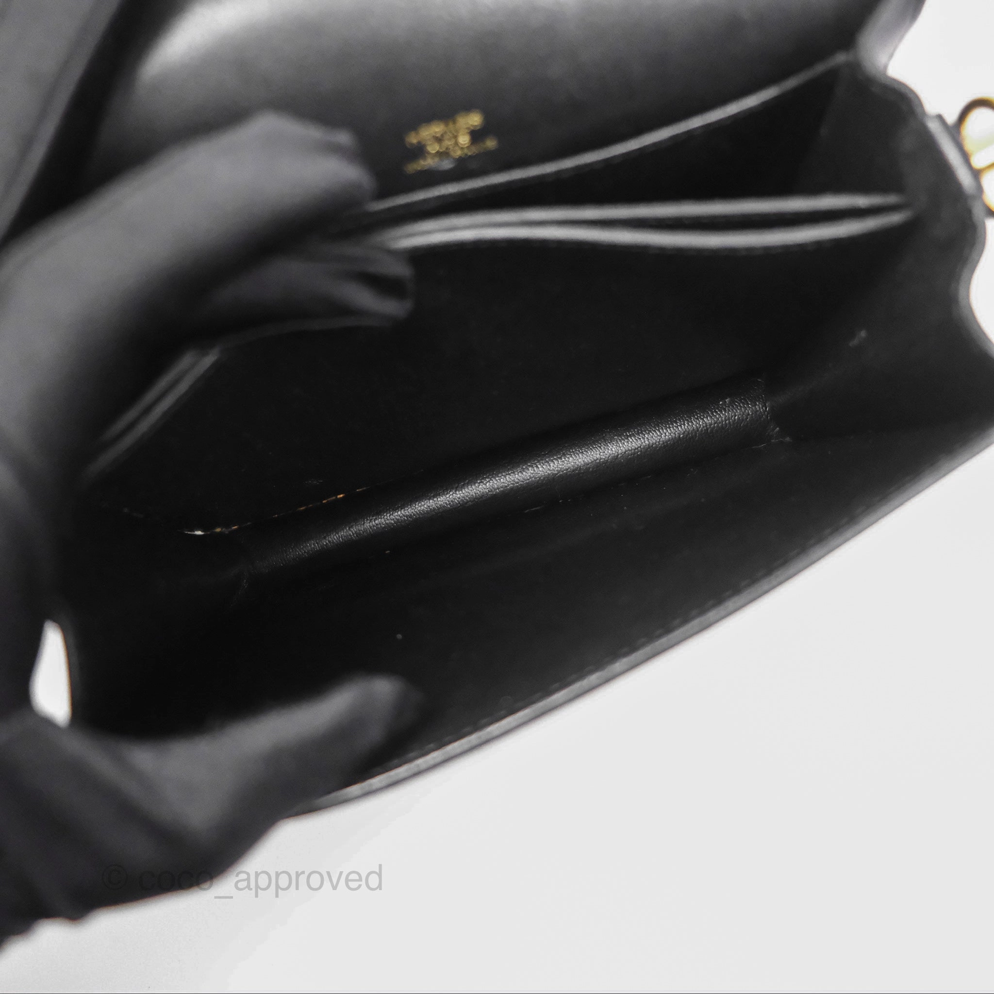 Herms Roulis Mini 18 Noir 89 Veau Evergrain Gold Hardware