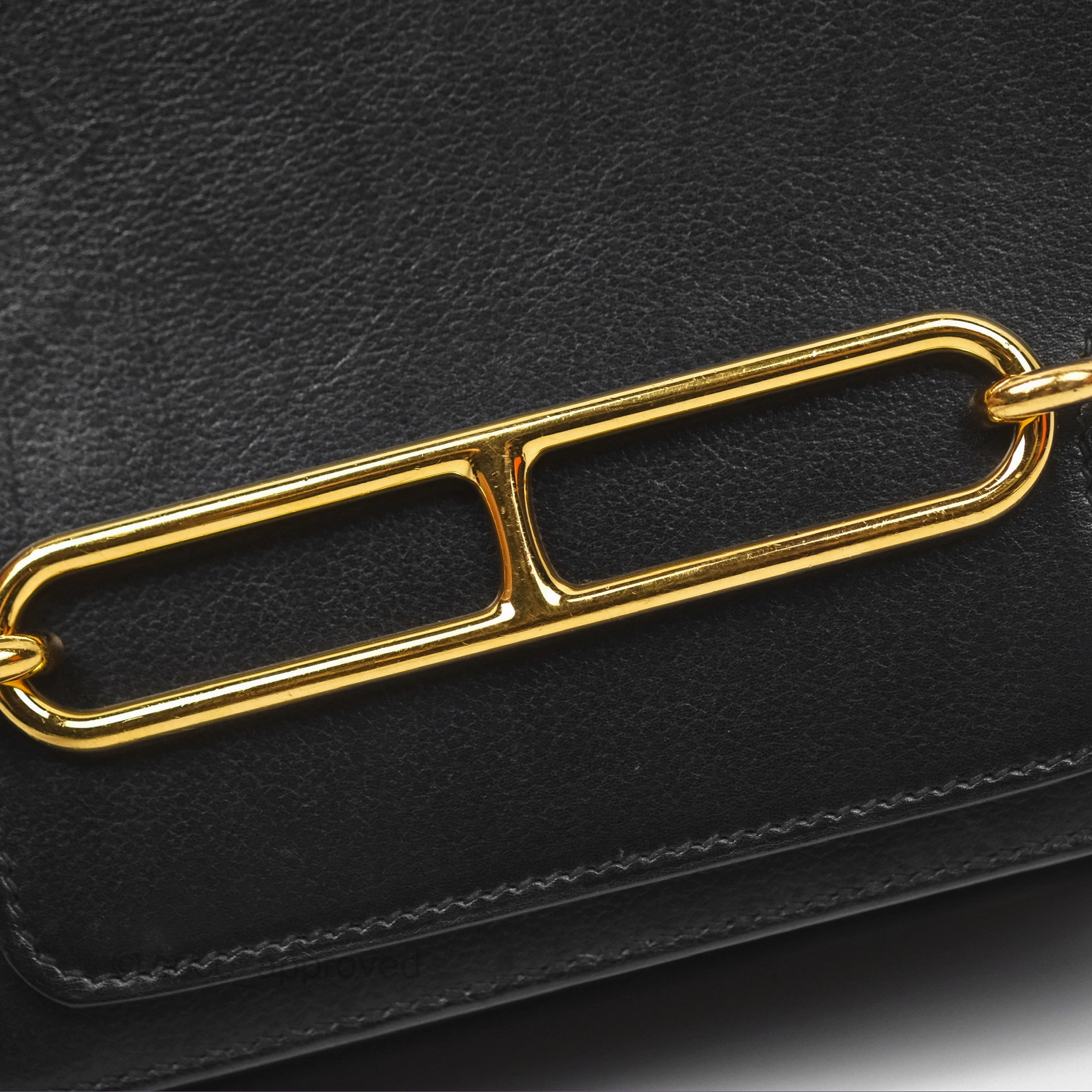 Herms Roulis Mini 18 Noir 89 Veau Evergrain Gold Hardware