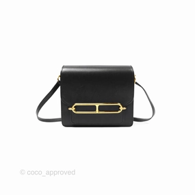 Herms Roulis Mini 18 Noir 89 Veau Evergrain Gold Hardware