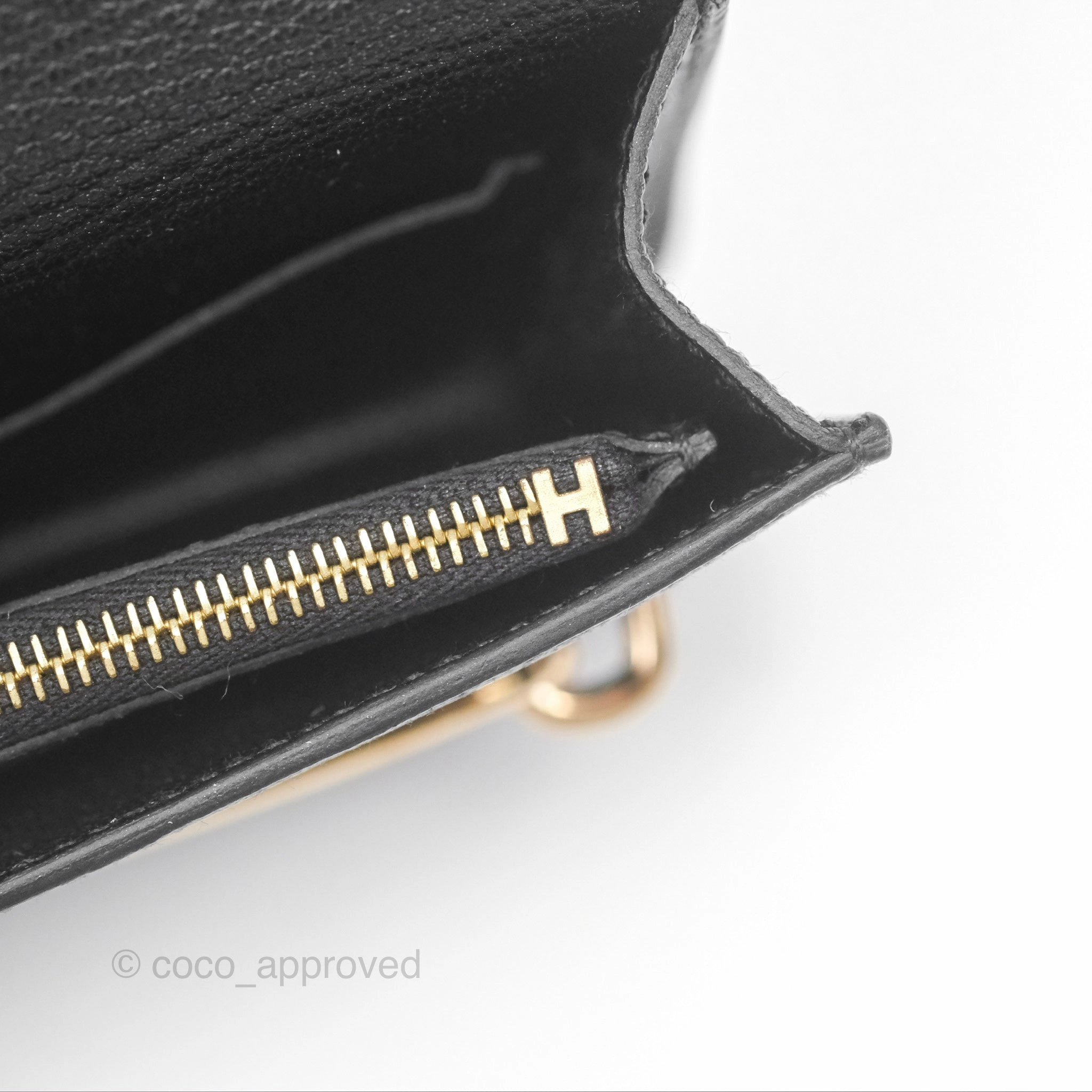 Herms Roulis Slim Wallet Black Noir 89 Chevre Mysore Gold Hardware