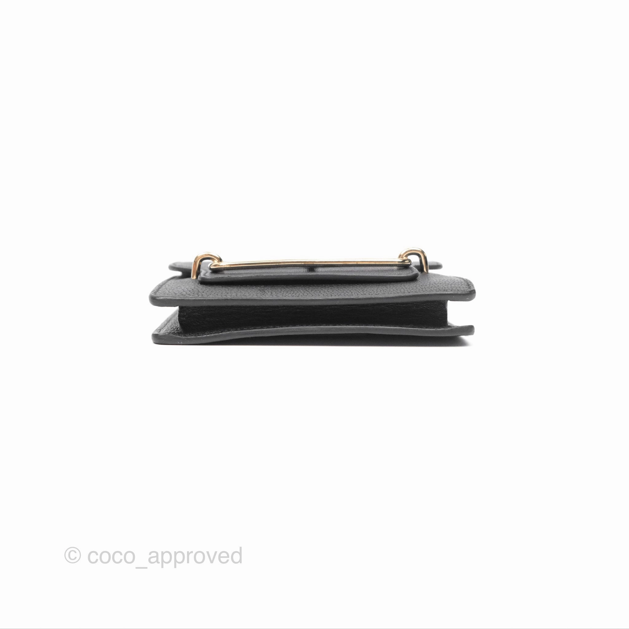 Herms Roulis Slim Wallet Black Noir 89 Chevre Mysore Gold Hardware