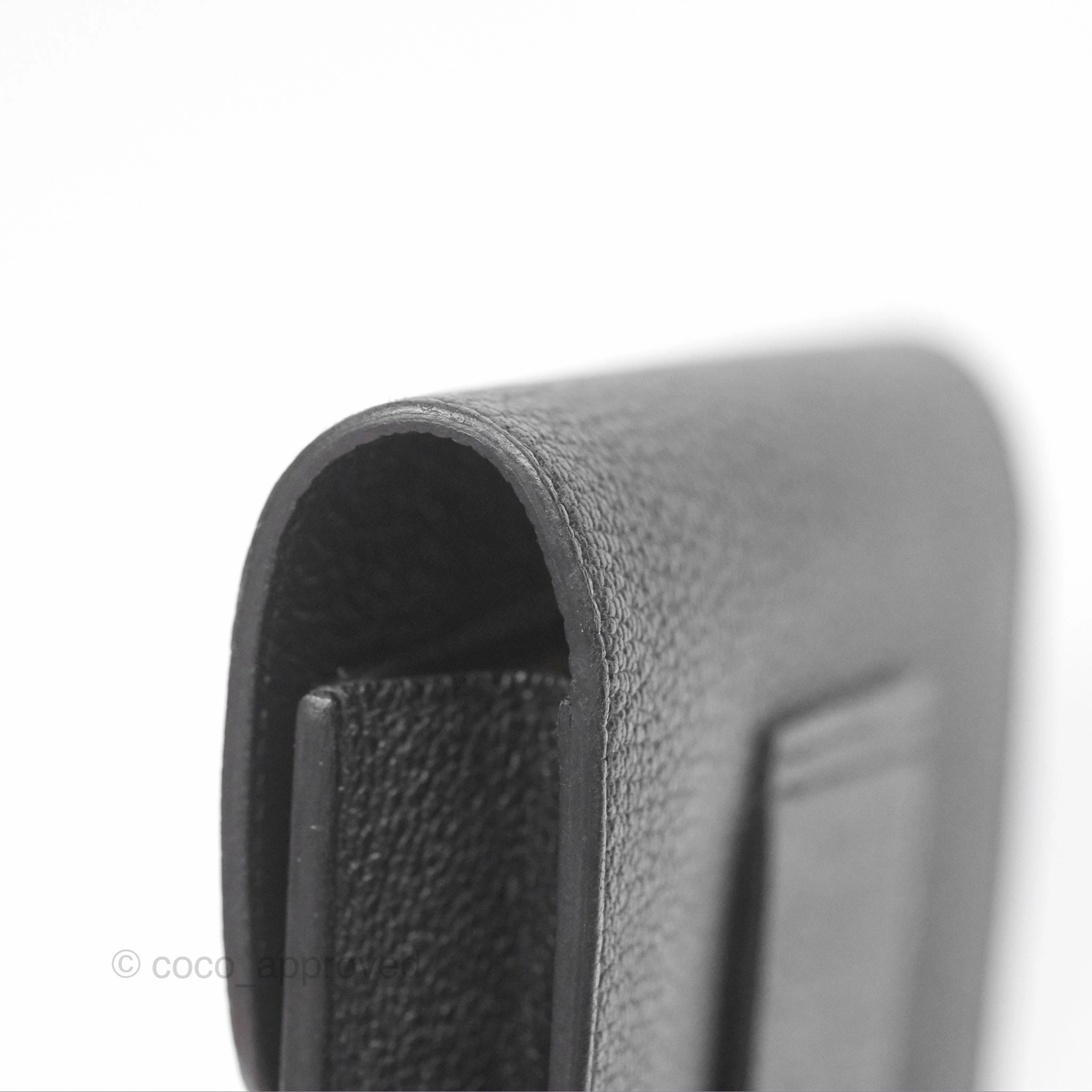 Herms Roulis Slim Wallet Black Noir 89 Chevre Mysore Gold Hardware