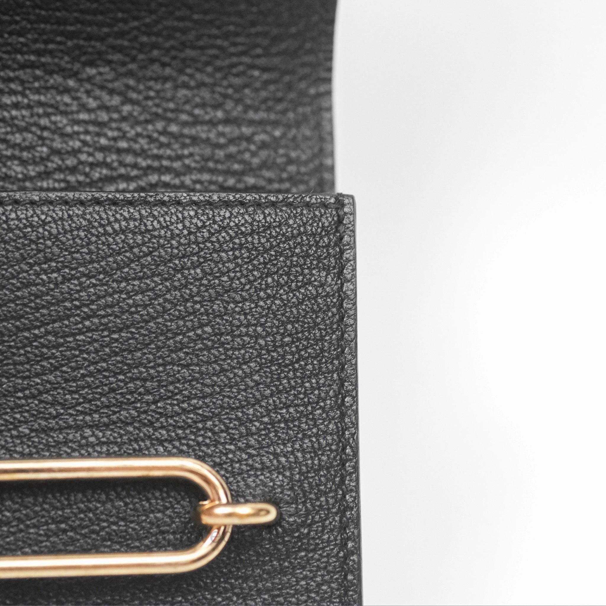 Herms Roulis Slim Wallet Black Noir 89 Chevre Mysore Gold Hardware