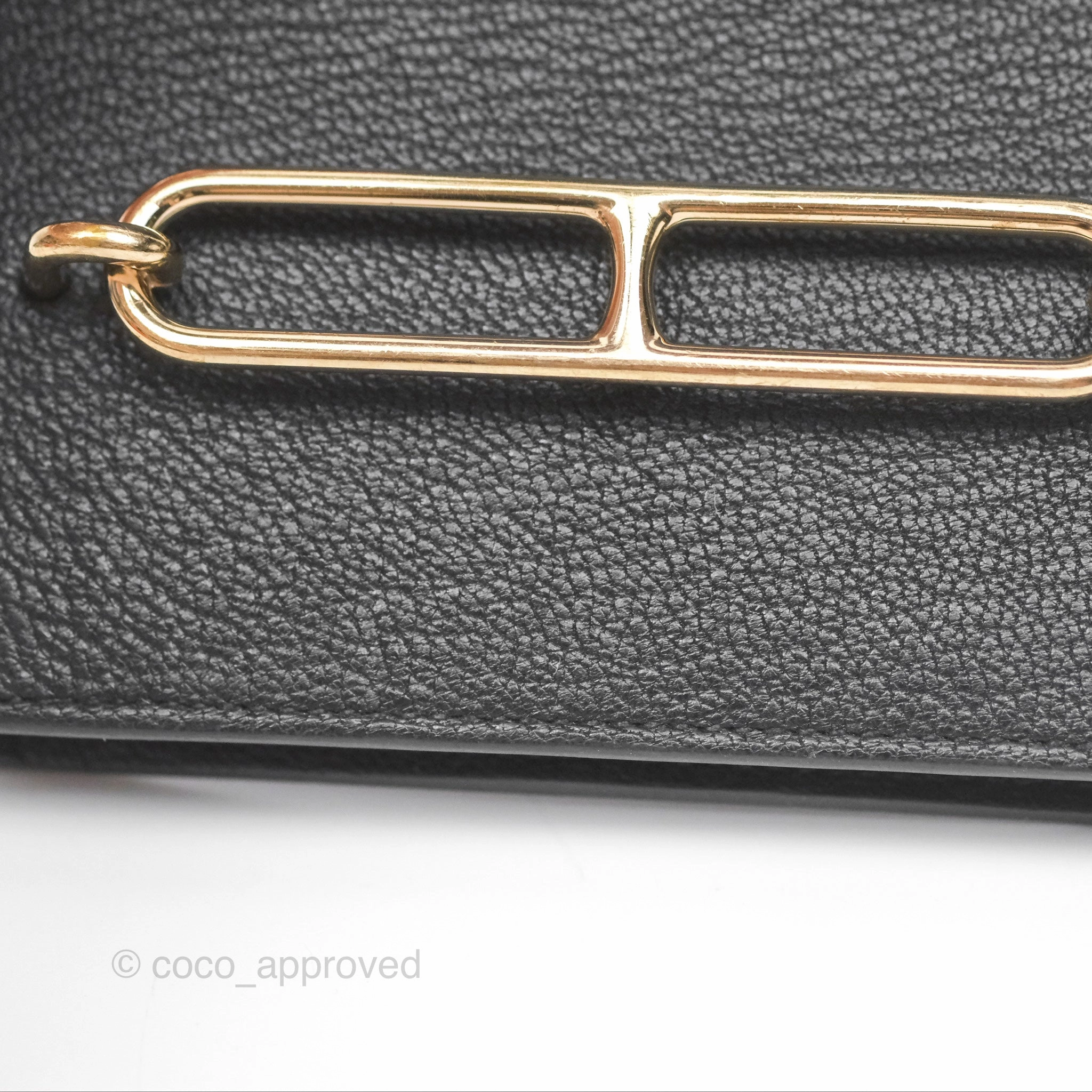 Herms Roulis Slim Wallet Black Noir 89 Chevre Mysore Gold Hardware