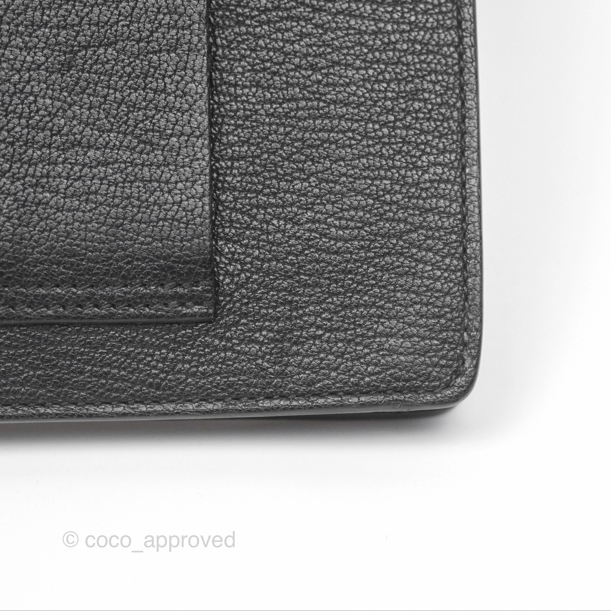 Herms Roulis Slim Wallet Black Noir 89 Chevre Mysore Gold Hardware