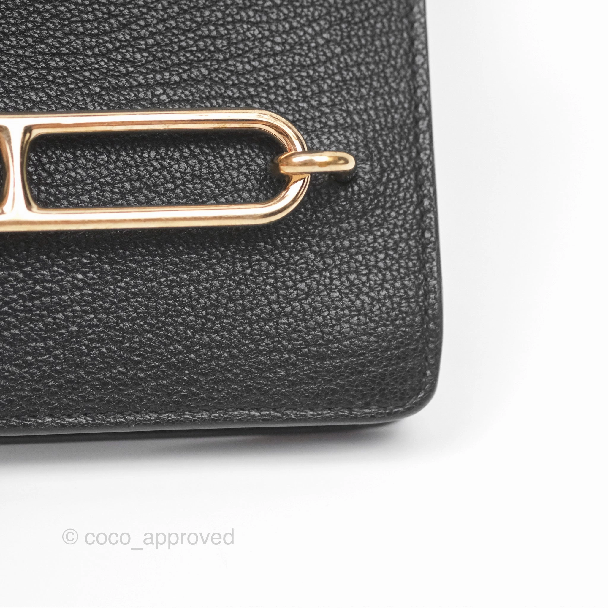 Herms Roulis Slim Wallet Black Noir 89 Chevre Mysore Gold Hardware