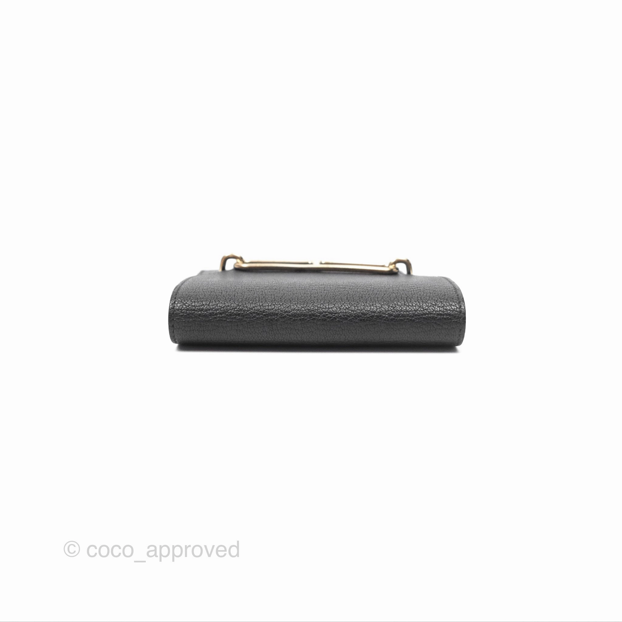 Herms Roulis Slim Wallet Black Noir 89 Chevre Mysore Gold Hardware