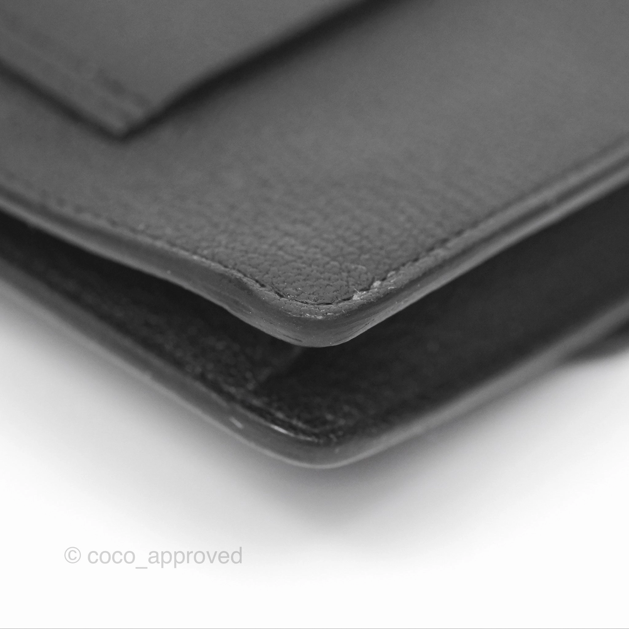 Herms Roulis Slim Wallet Black Noir 89 Chevre Mysore Gold Hardware