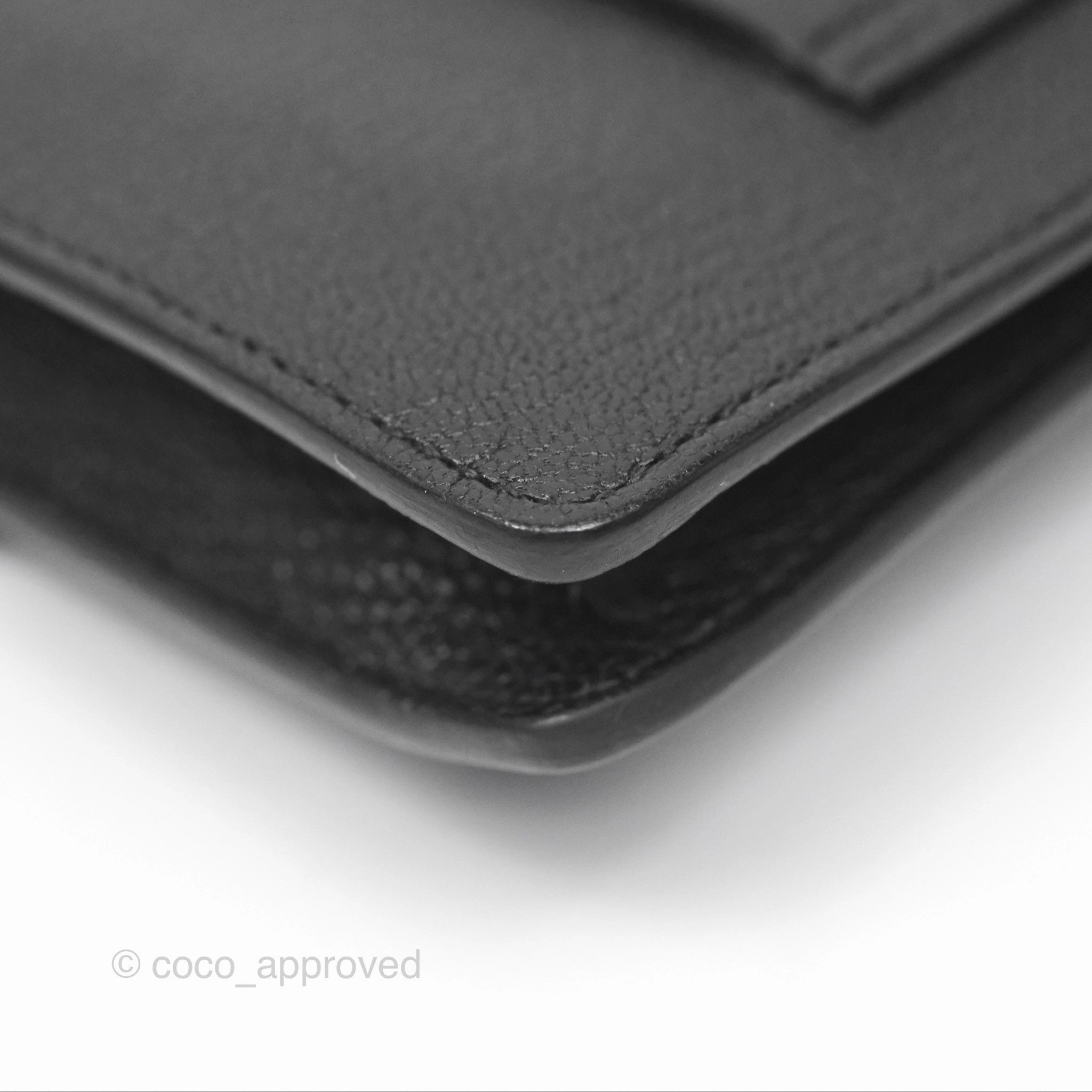 Herms Roulis Slim Wallet Black Noir 89 Chevre Mysore Gold Hardware