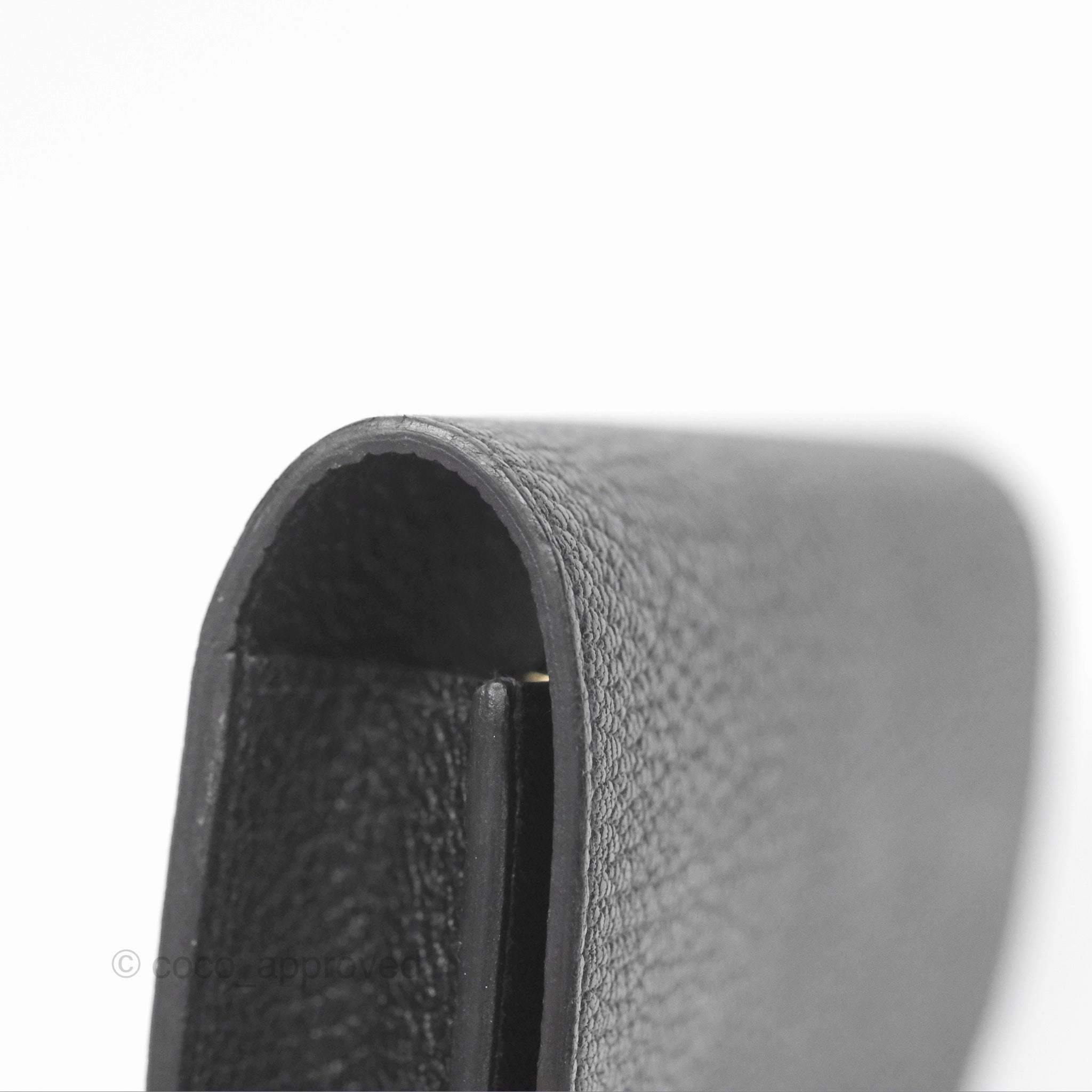 Herms Roulis Slim Wallet Black Noir 89 Chevre Mysore Gold Hardware