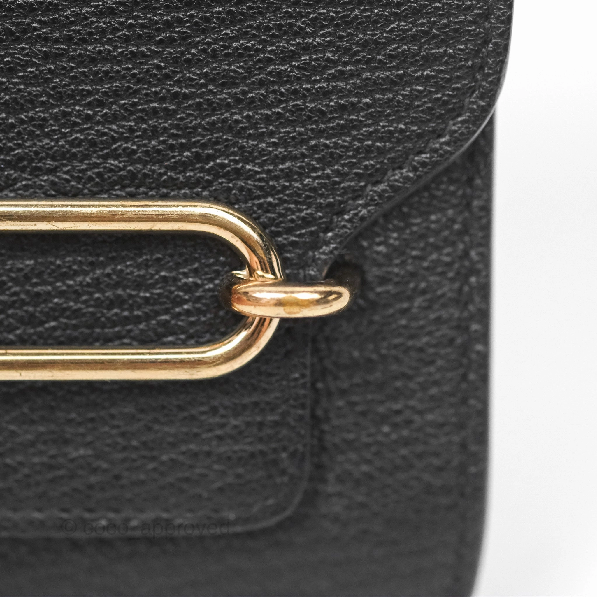 Herms Roulis Slim Wallet Black Noir 89 Chevre Mysore Gold Hardware