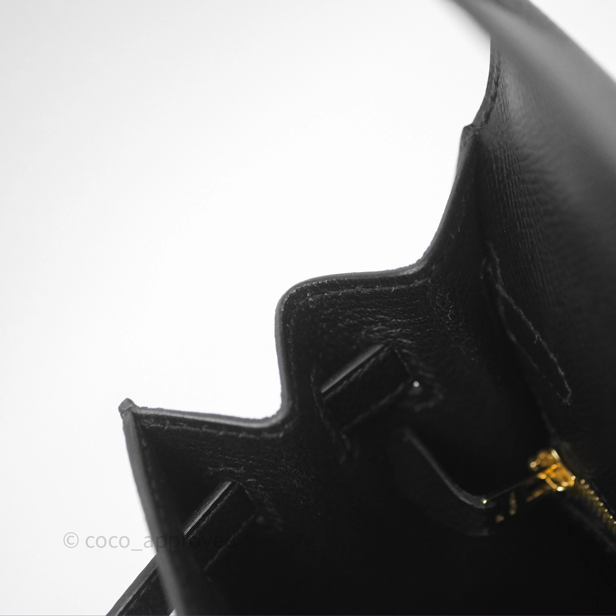 Herms Sellier Kelly 25 Black Noir 89 Epsom Gold Hardware