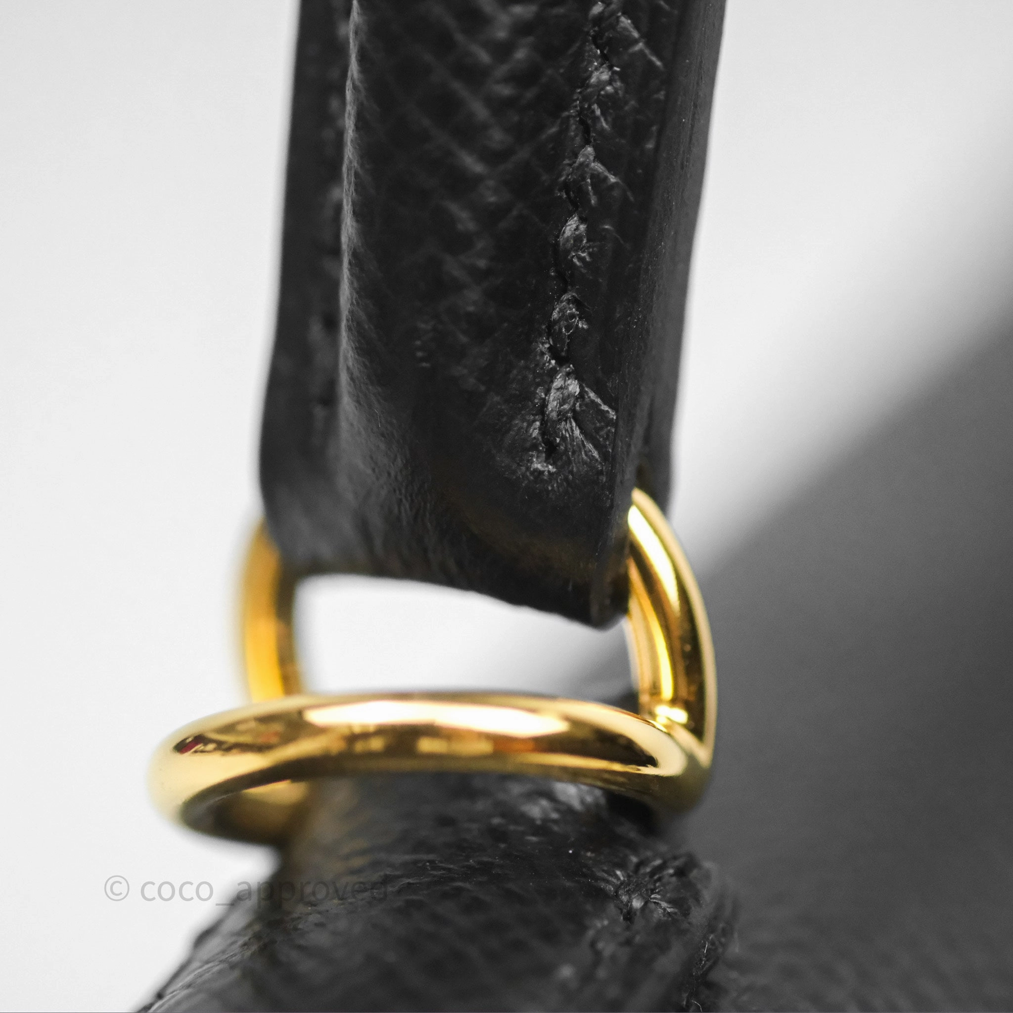Herms Sellier Kelly 25 Black Noir 89 Epsom Gold Hardware