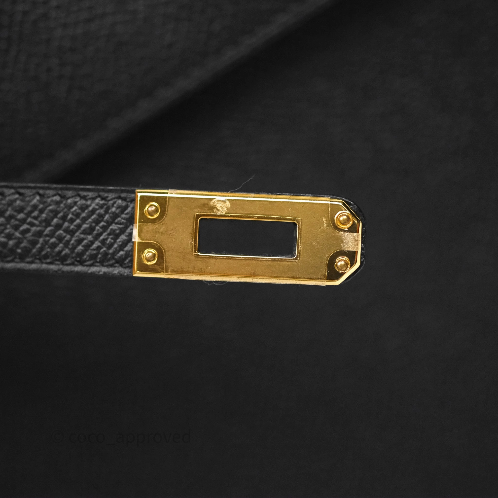 Herms Sellier Kelly 25 Black Noir 89 Epsom Gold Hardware