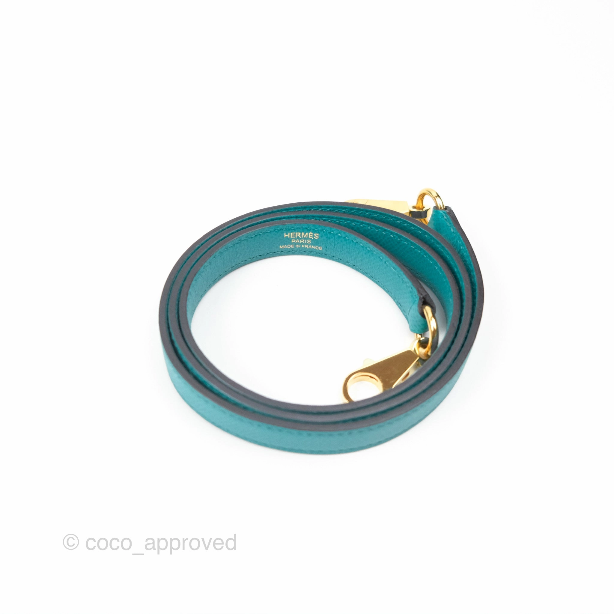 Herms Sellier Kelly 25 Bleu Paon 7F Epsom Gold Hardware