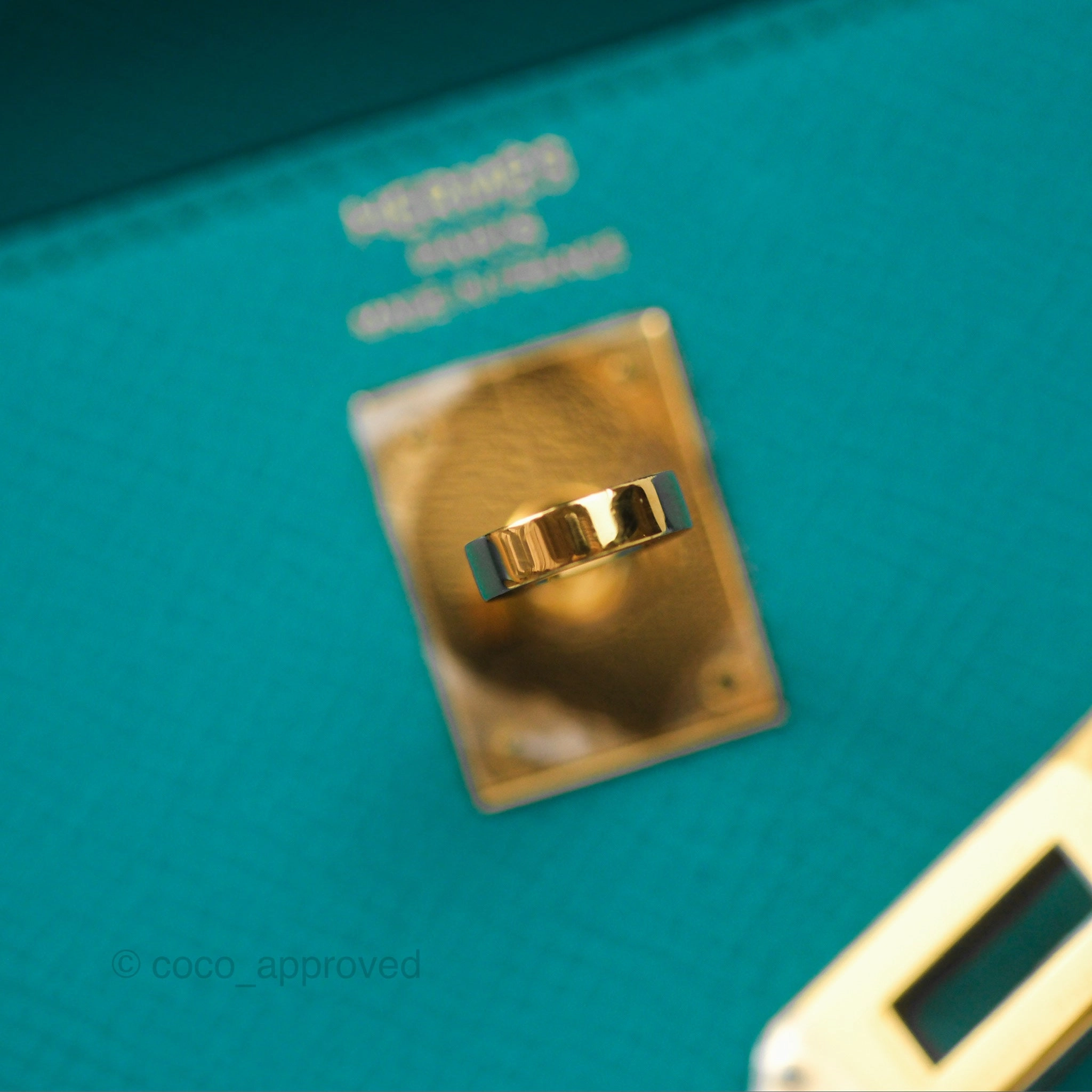 Herms Sellier Kelly 25 Bleu Paon 7F Epsom Gold Hardware
