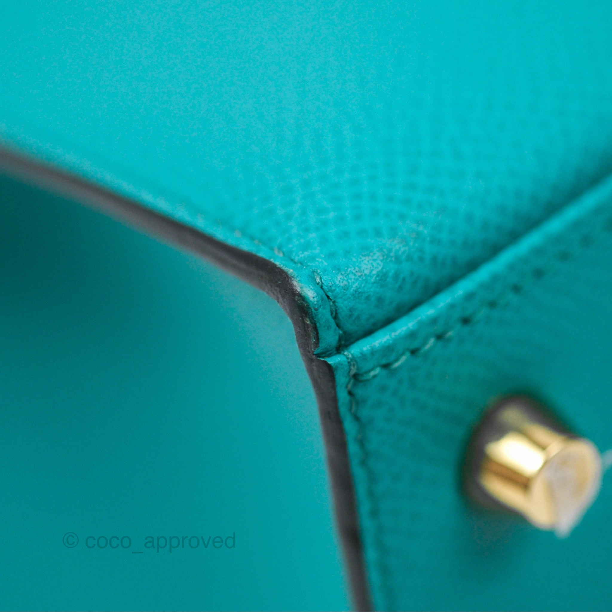 Herms Sellier Kelly 25 Bleu Paon 7F Epsom Gold Hardware