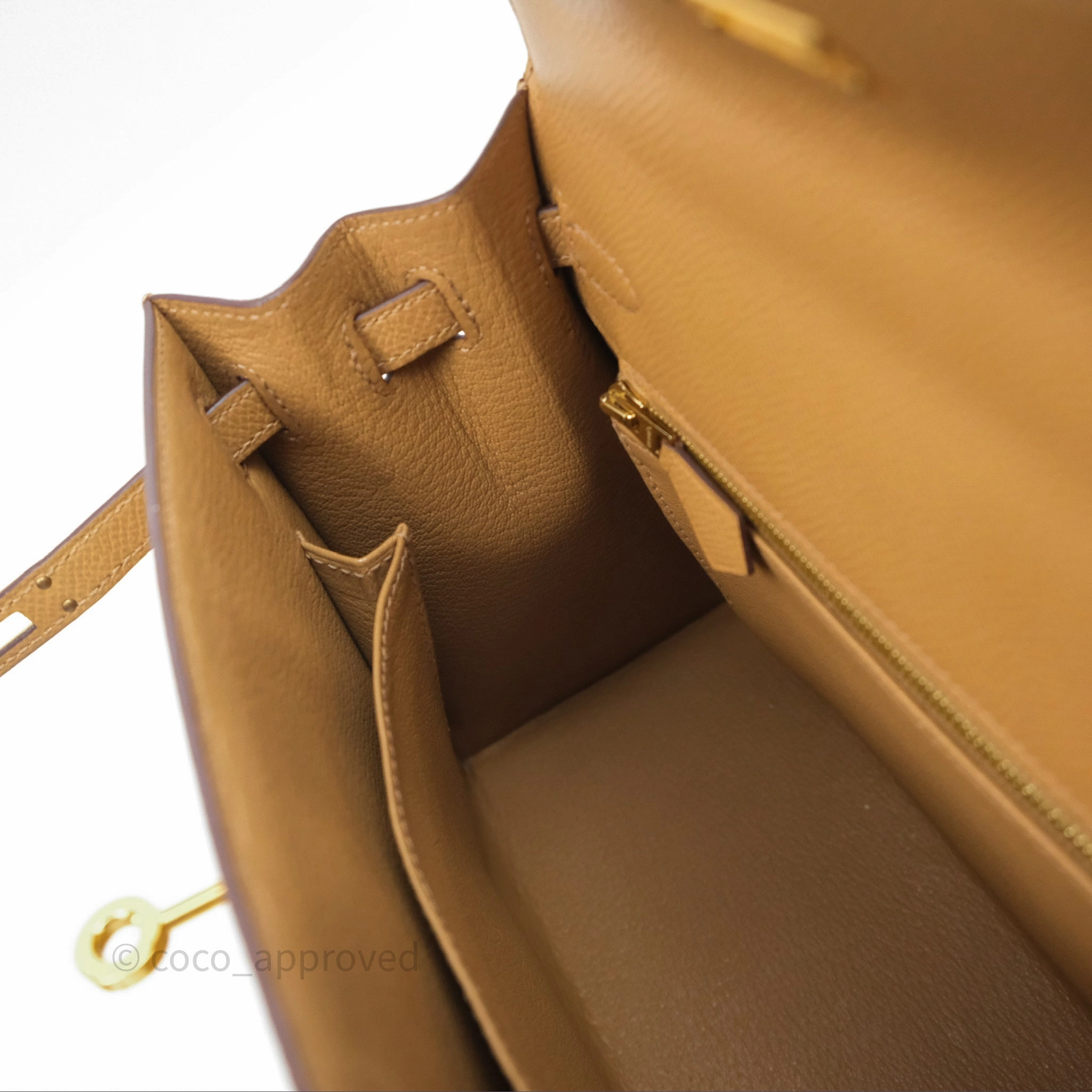 Herms Sellier Kelly 25 Chai 0M Epsom Gold Hardware