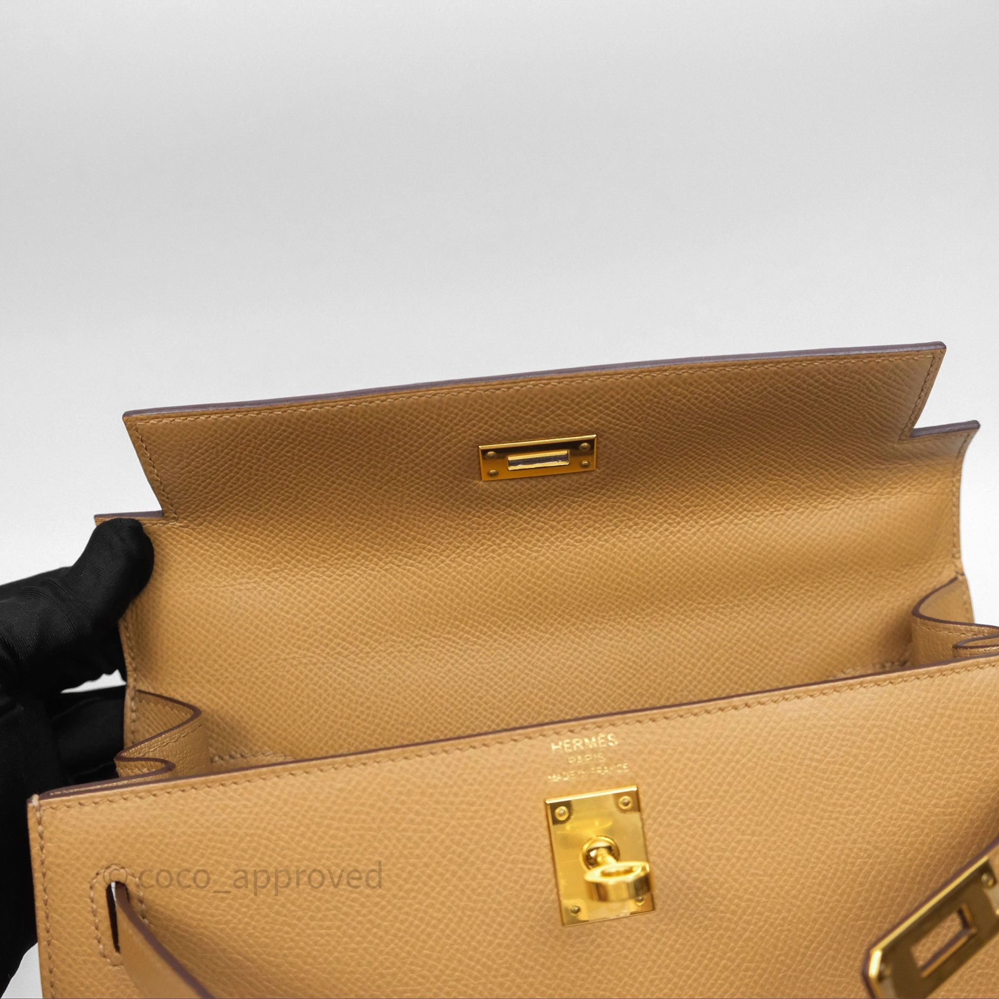 Herms Sellier Kelly 25 Chai 0M Epsom Gold Hardware