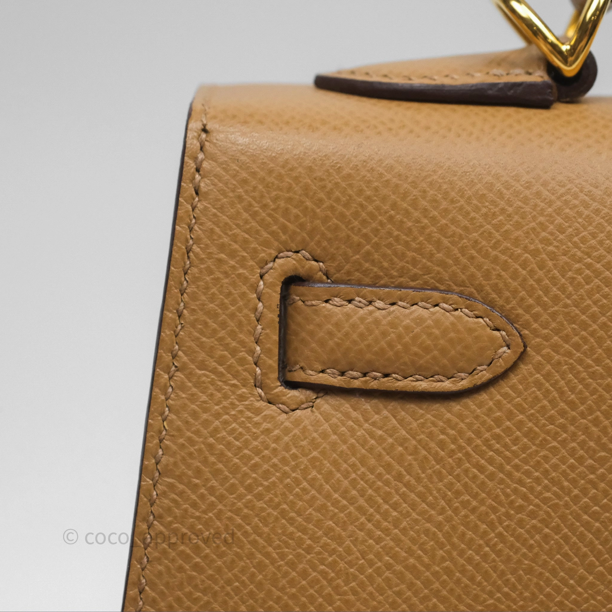 Herms Sellier Kelly 25 Chai 0M Epsom Gold Hardware