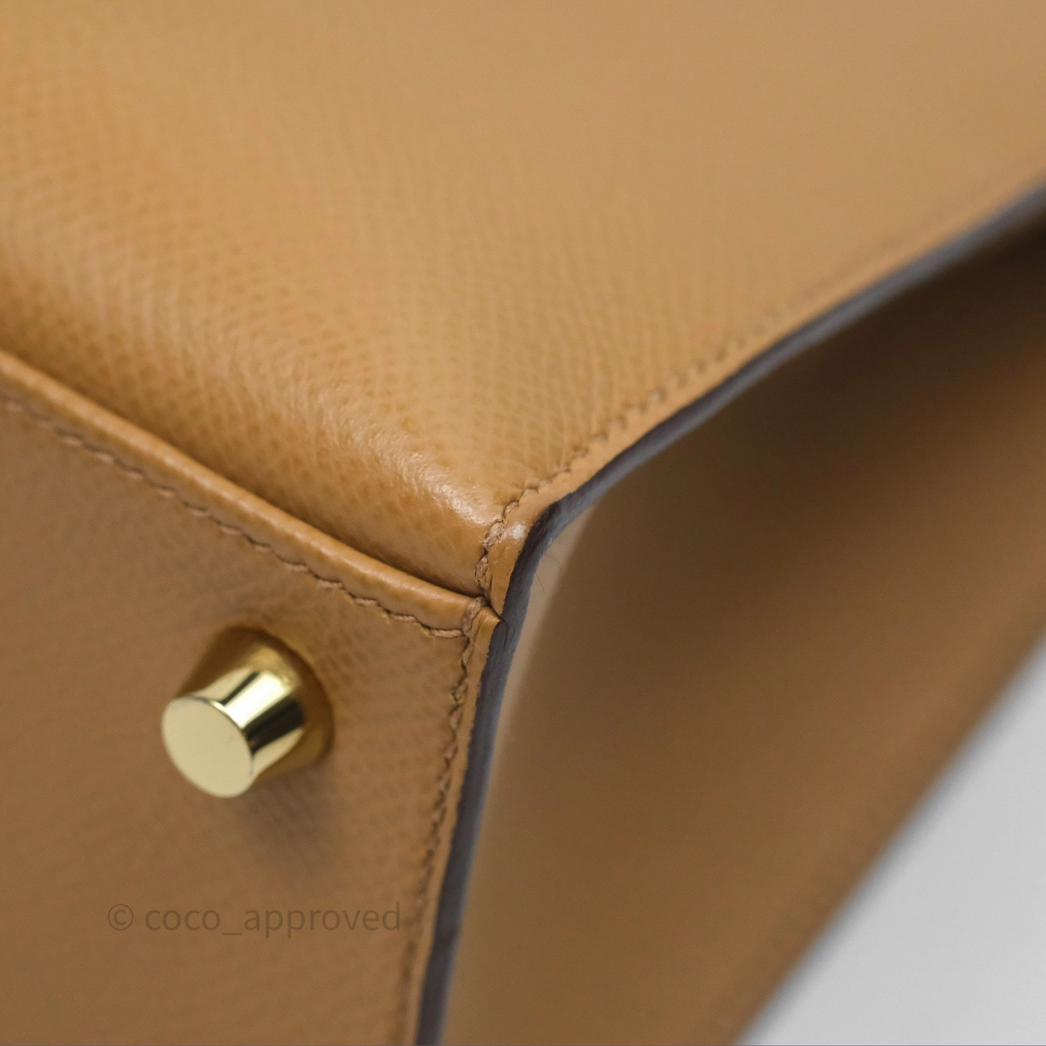 Herms Sellier Kelly 25 Chai 0M Epsom Gold Hardware