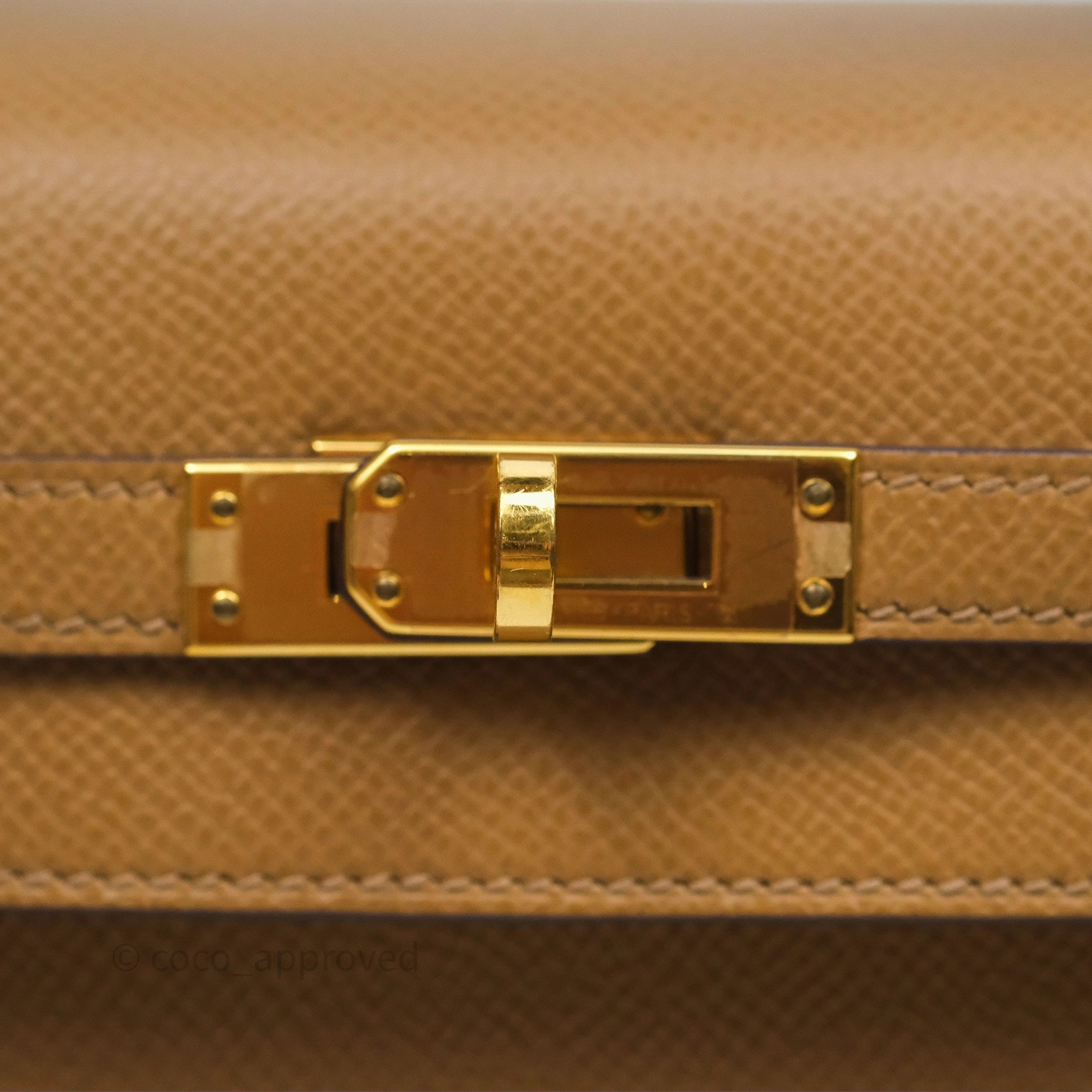 Herms Sellier Kelly 25 Chai 0M Epsom Gold Hardware
