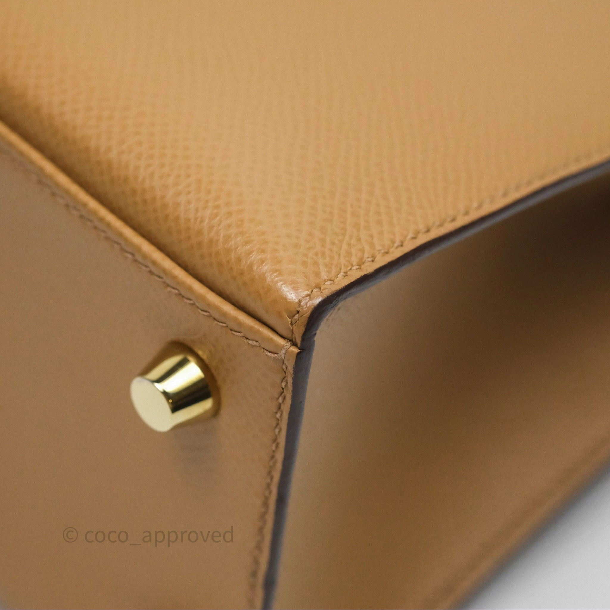Herms Sellier Kelly 25 Chai 0M Epsom Gold Hardware