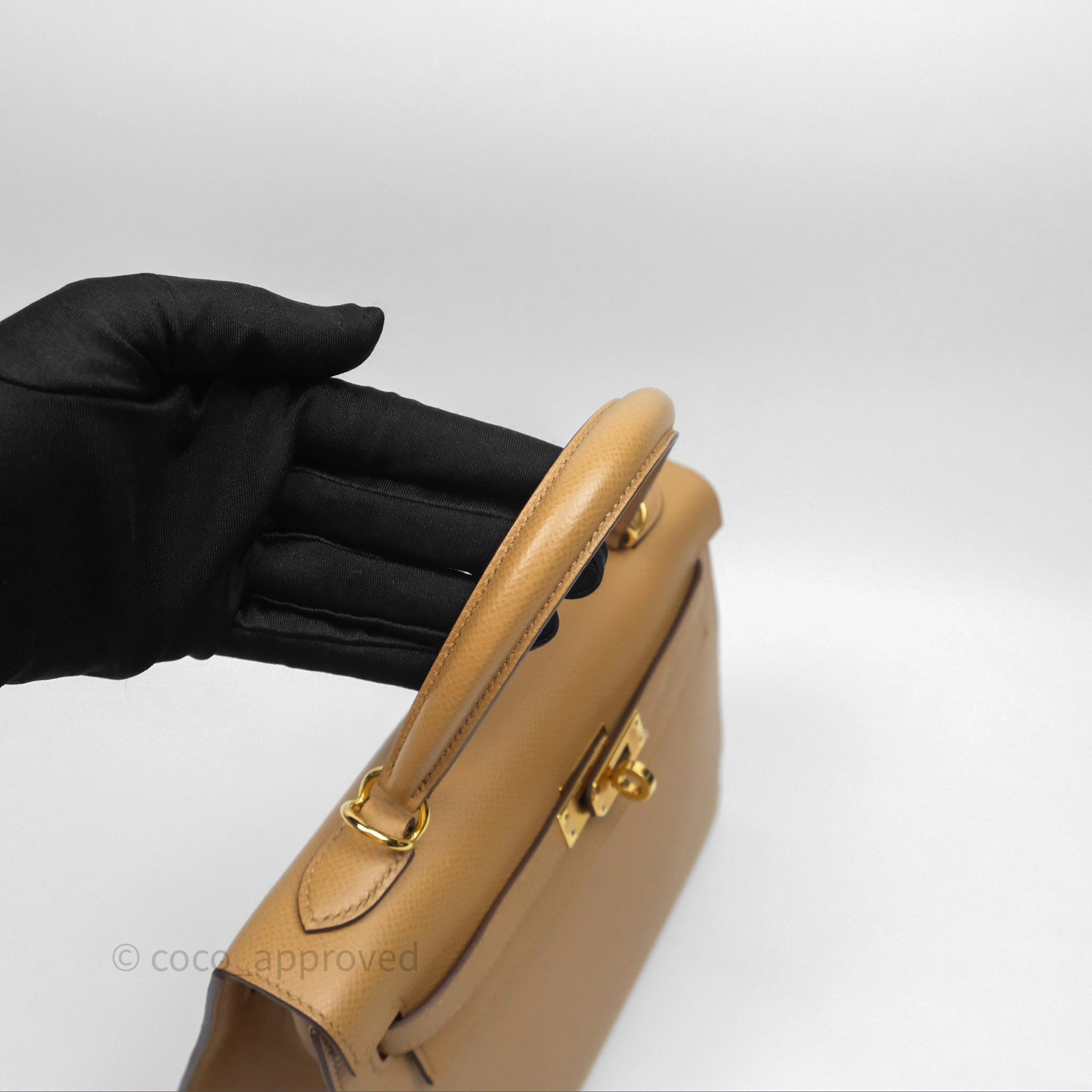 Herms Sellier Kelly 25 Chai 0M Epsom Gold Hardware
